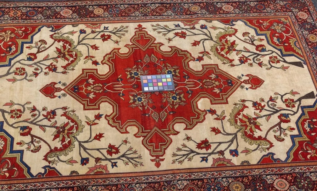 Antique Persian Farahan Sarouk Rug 4'2" X 6'3" - 9
