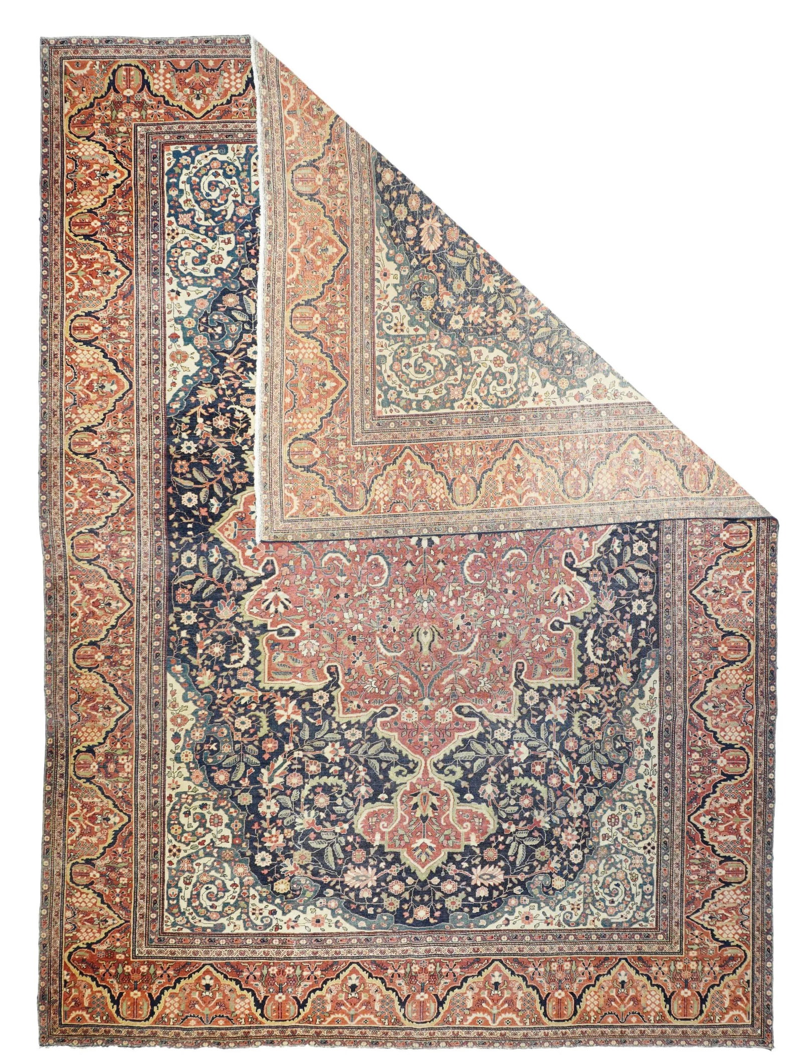 Antique Persian Farahan Sarouk Rug 9'0" X 12'3" - 2
