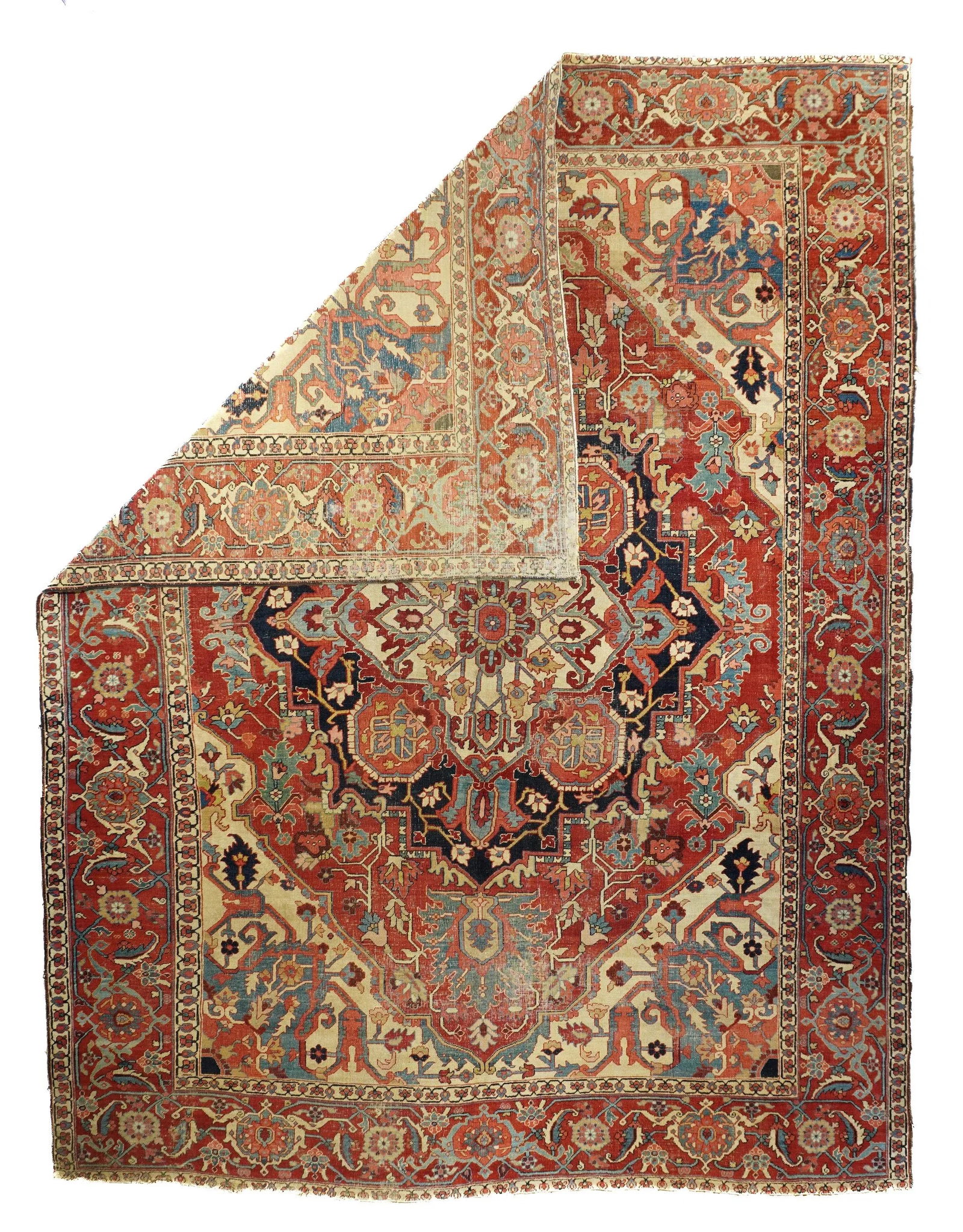 Antique Persian Serapi Rug 9'7" X 12'4" - 2