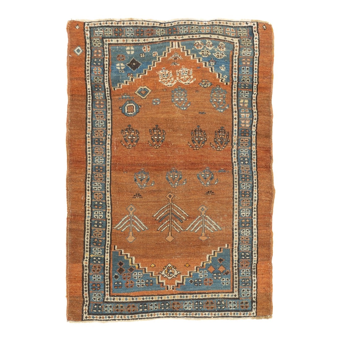 Antique Persian Bakhshayesh Rug 3'0" X 4'5'': Antique Persian Bakhshayesh Rug 3'0" x 4'5''. A type of Heriz, generally in squarish sizes, allover patterns and coarse to moderate weaves, wool or mixed constructions; woven before 1900. Term is ofte