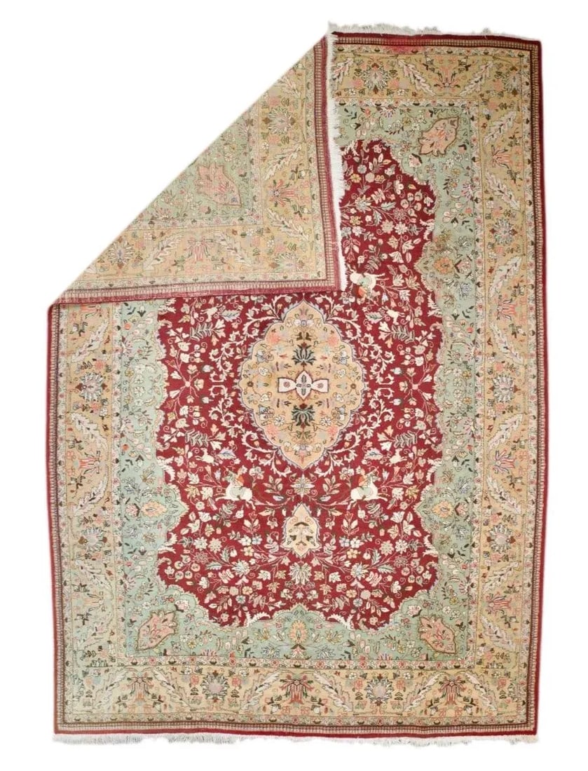 Vintage Persian Tabriz Rug 9'9" X 13'10" - 2