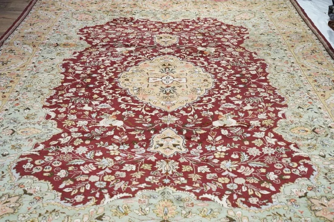 Vintage Persian Tabriz Rug 9'9" X 13'10" - 9