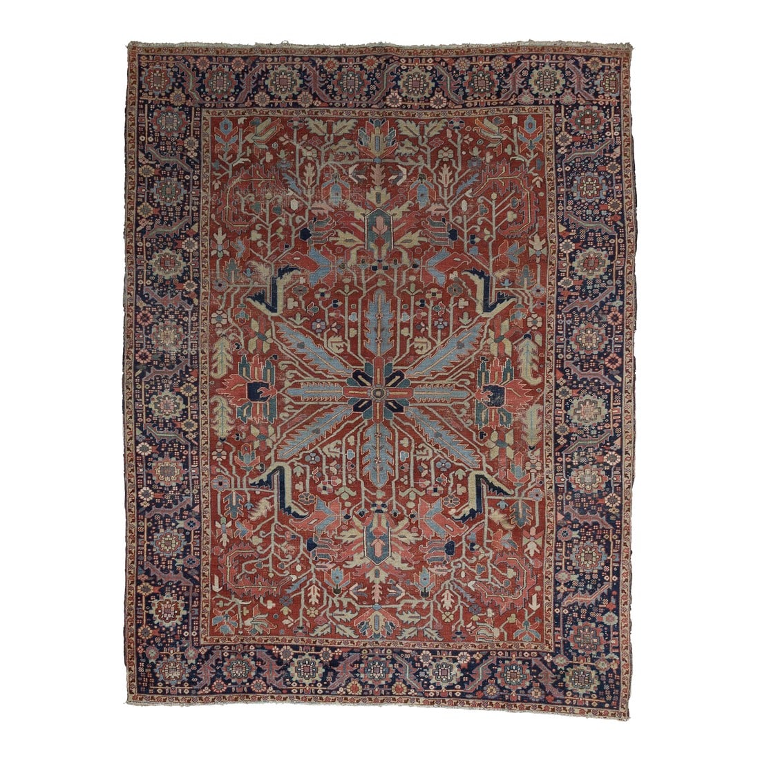 Antique Persian Heriz Serapi Rug 8'11" X 11'7" (1 of 6)