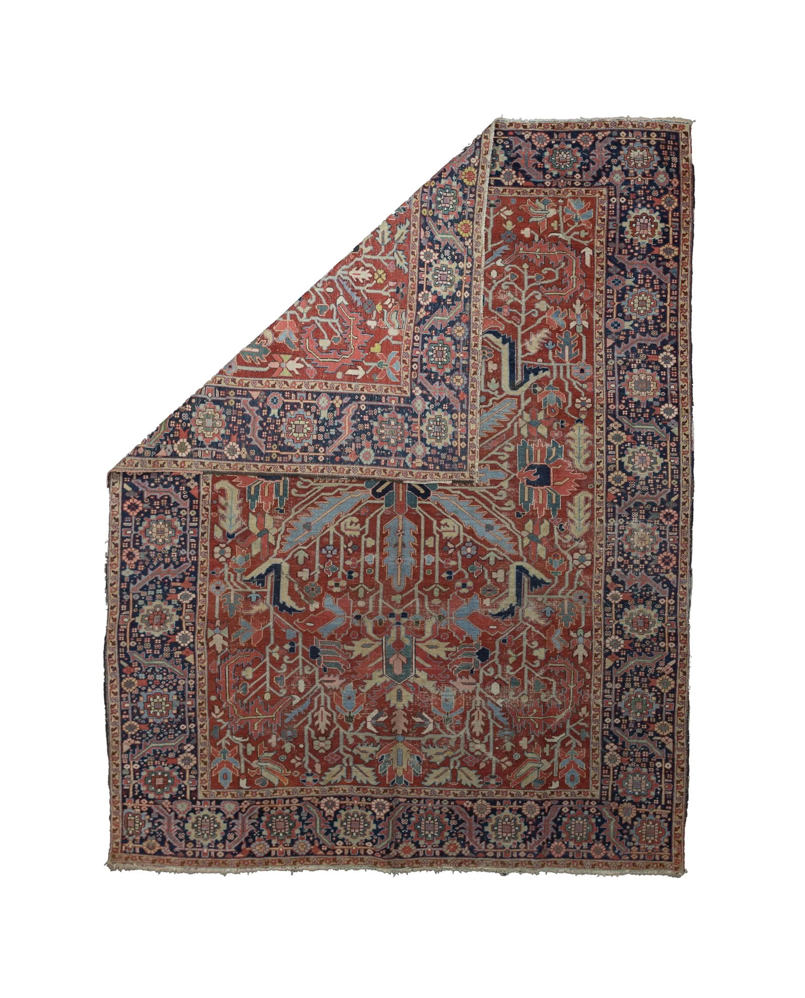 Antique Persian Heriz Serapi Rug 8'11" X 11'7" - 2