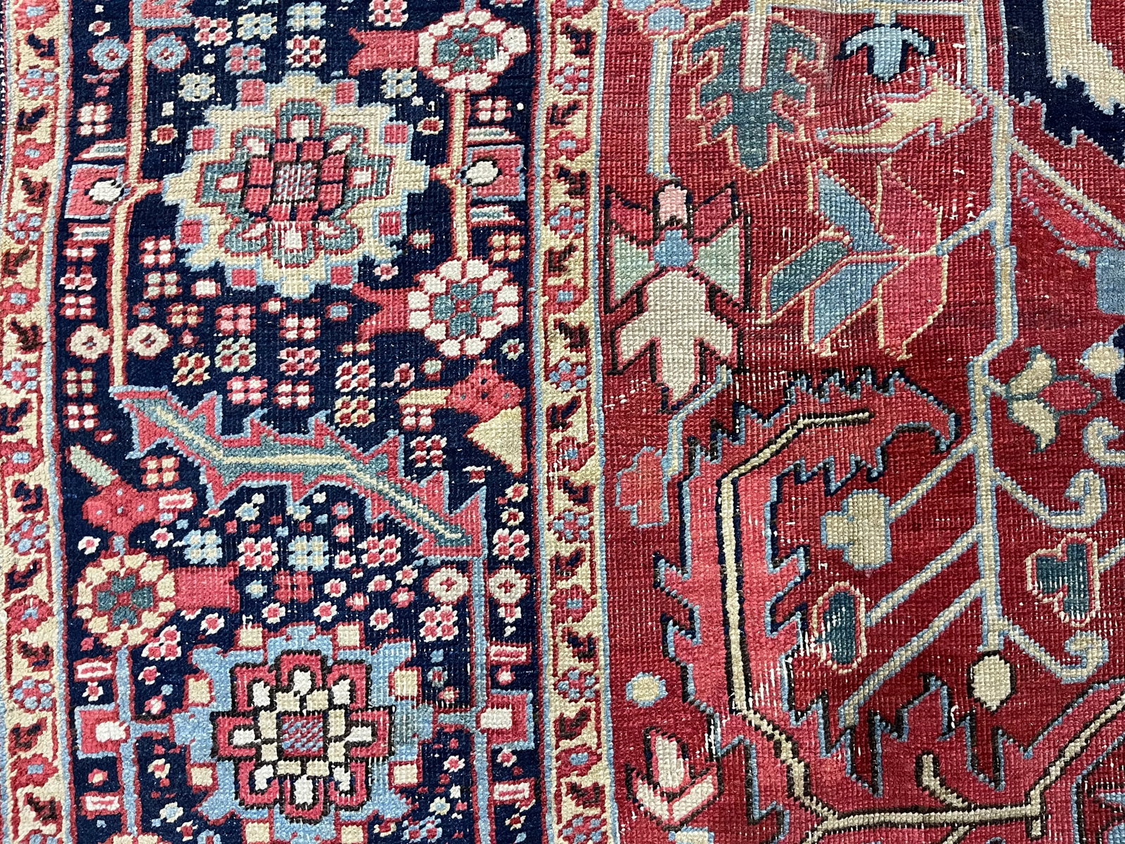 Antique Persian Heriz Serapi Rug 8'11" X 11'7" - 3
