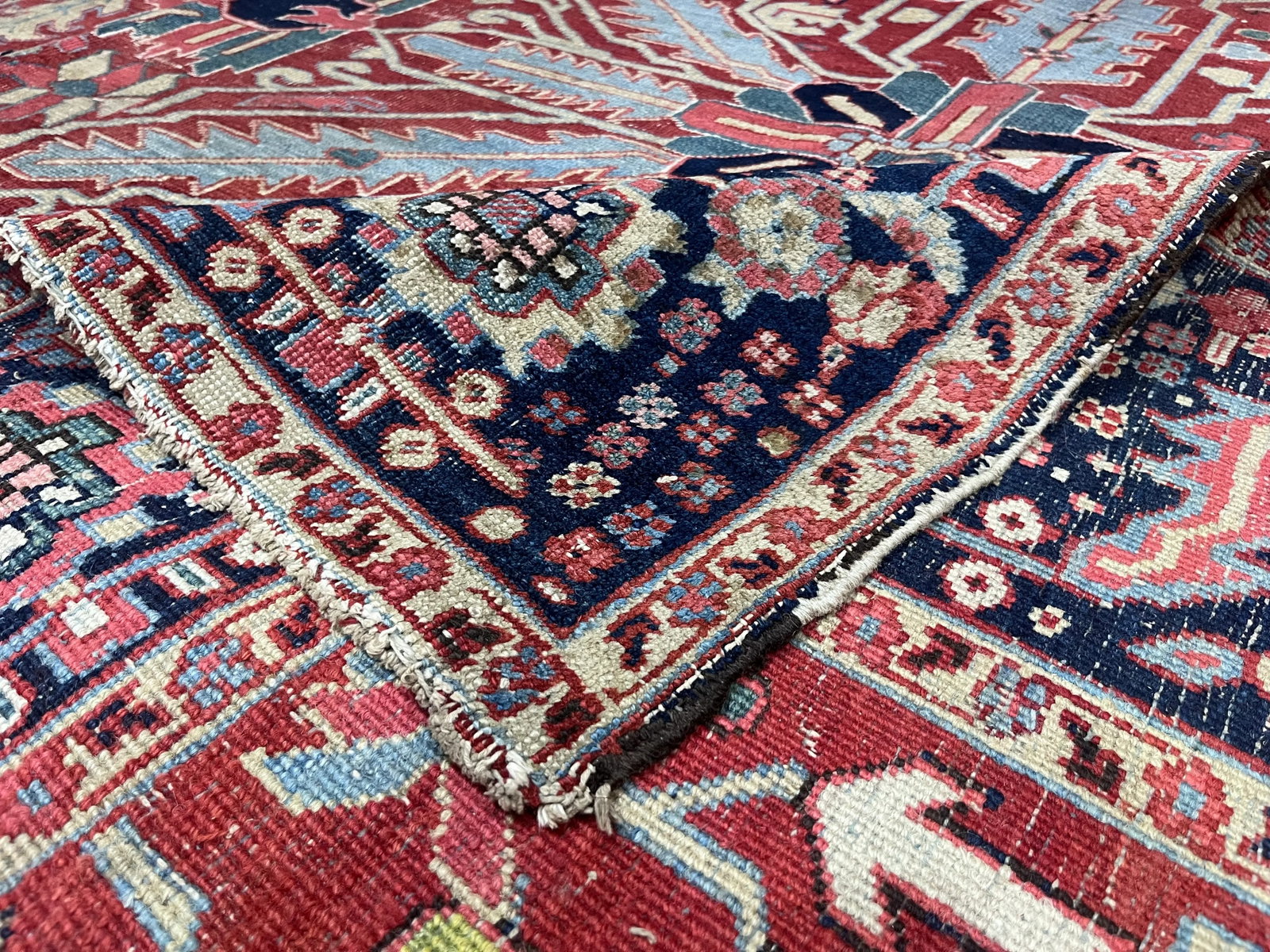 Antique Persian Heriz Serapi Rug 8'11" X 11'7" - 5