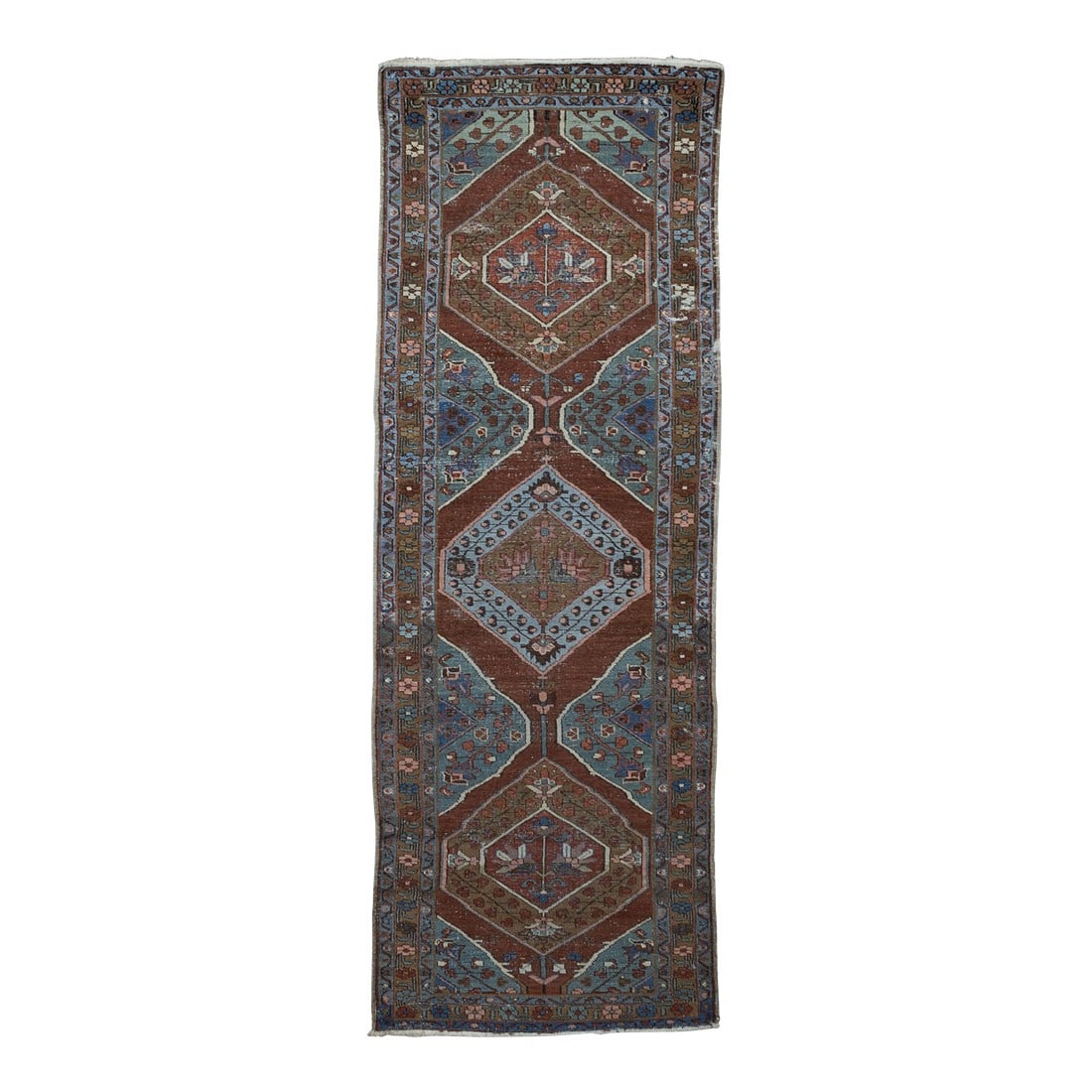 Antique Persian Bakhshayesh Rug 2'9" X 9'3": Antique Persian Bakhshayesh Rug 2'9" x 9'3". A type of Heriz, generally in squarish sizes, allover patterns and coarse to moderate weaves, wool or mixed constructions; woven before 1900. Term is often