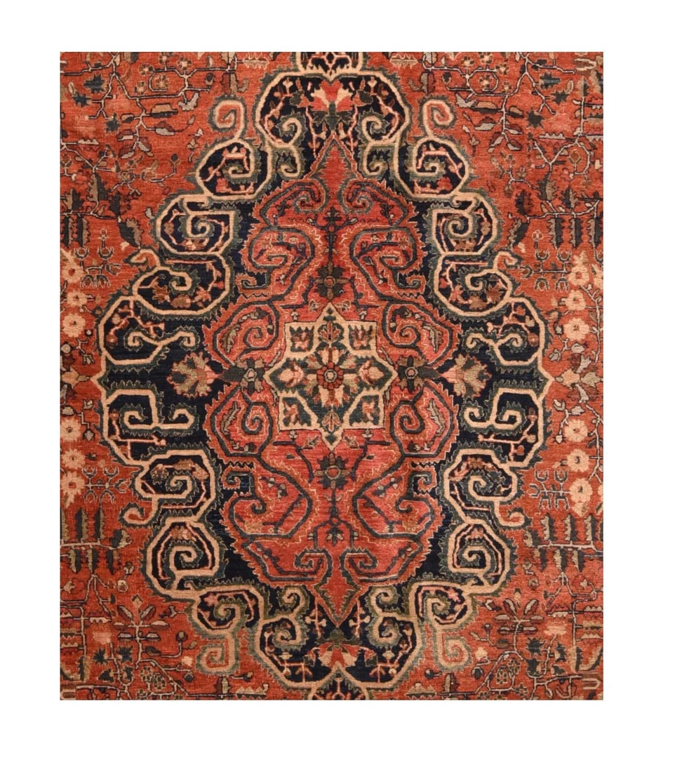 Late 19th Century Hand Knotted Persian Farahan Sarouk Wool - 3