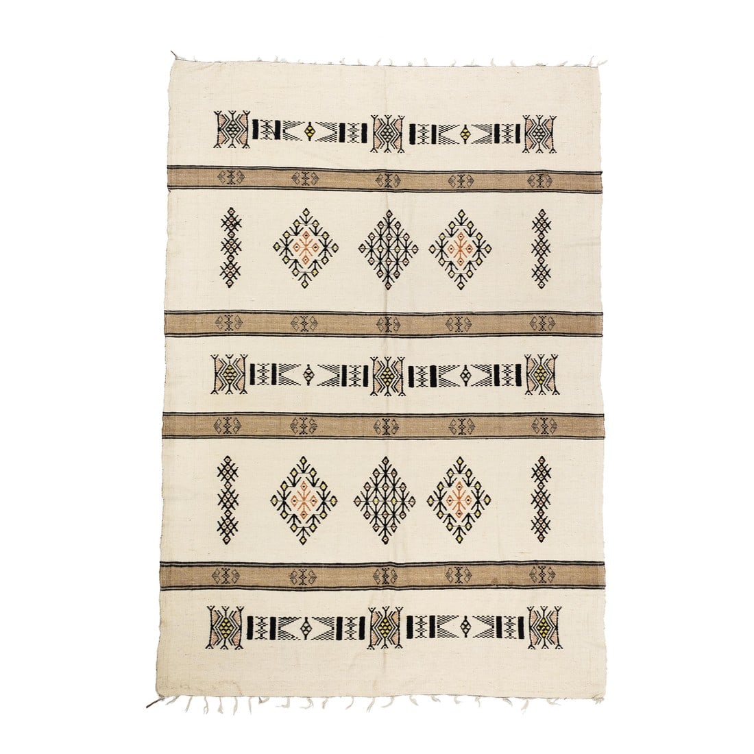 Vintage Moroccan Rug 5'10" X 8'5": Fine Vintage Moroccan Rug 5'10" x 8'5". Comprising both the nomadic Berber rugs of the Atlas Mountains, with very thick piles, coarse knotting and limited palettes, and the more colorful, coarse to mo