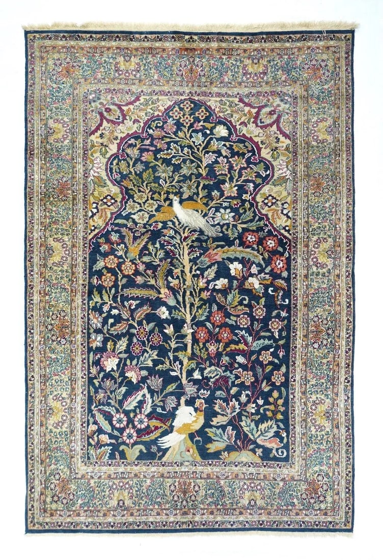 Hand Knotted Persian Tabriz Wool & Silk Rug - 2