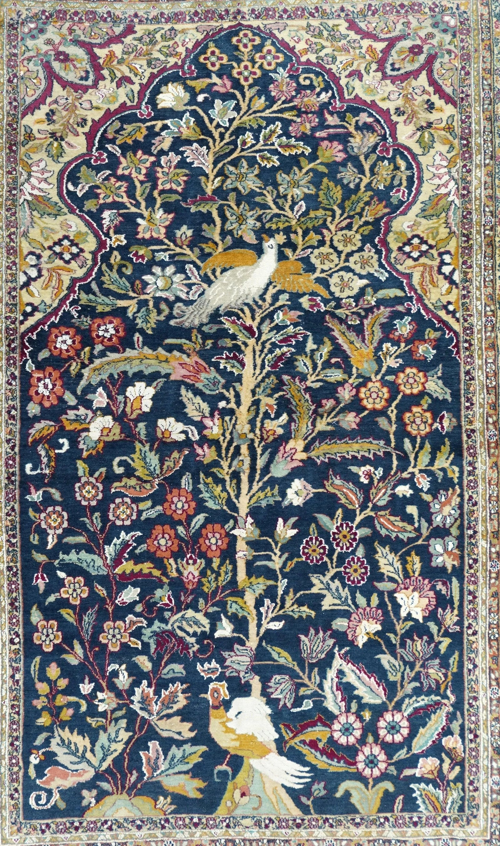 Hand Knotted Persian Tabriz Wool & Silk Rug - 4