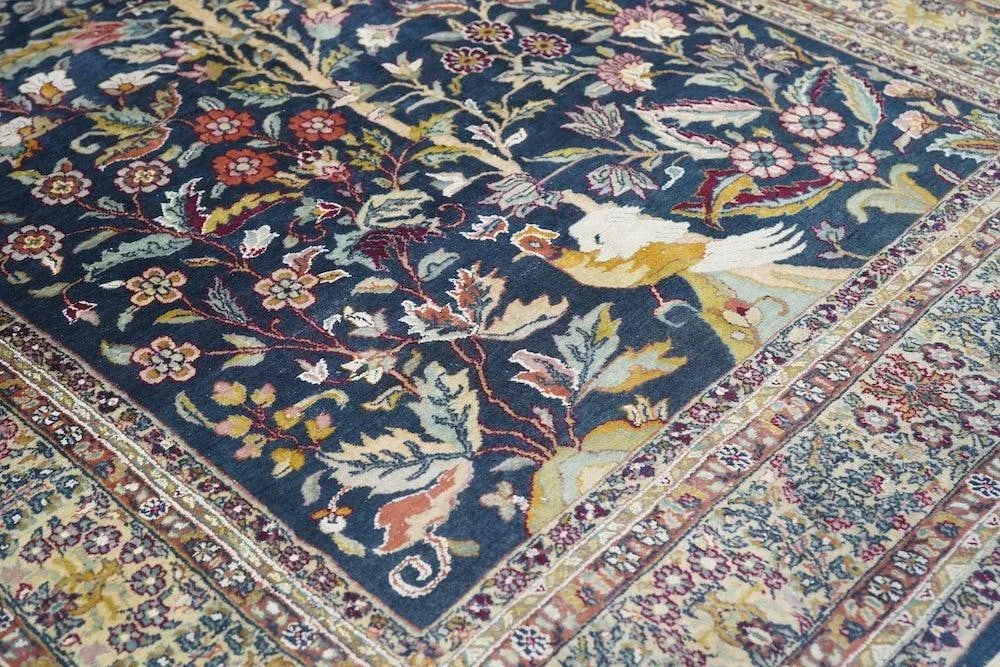 Hand Knotted Persian Tabriz Wool & Silk Rug - 7