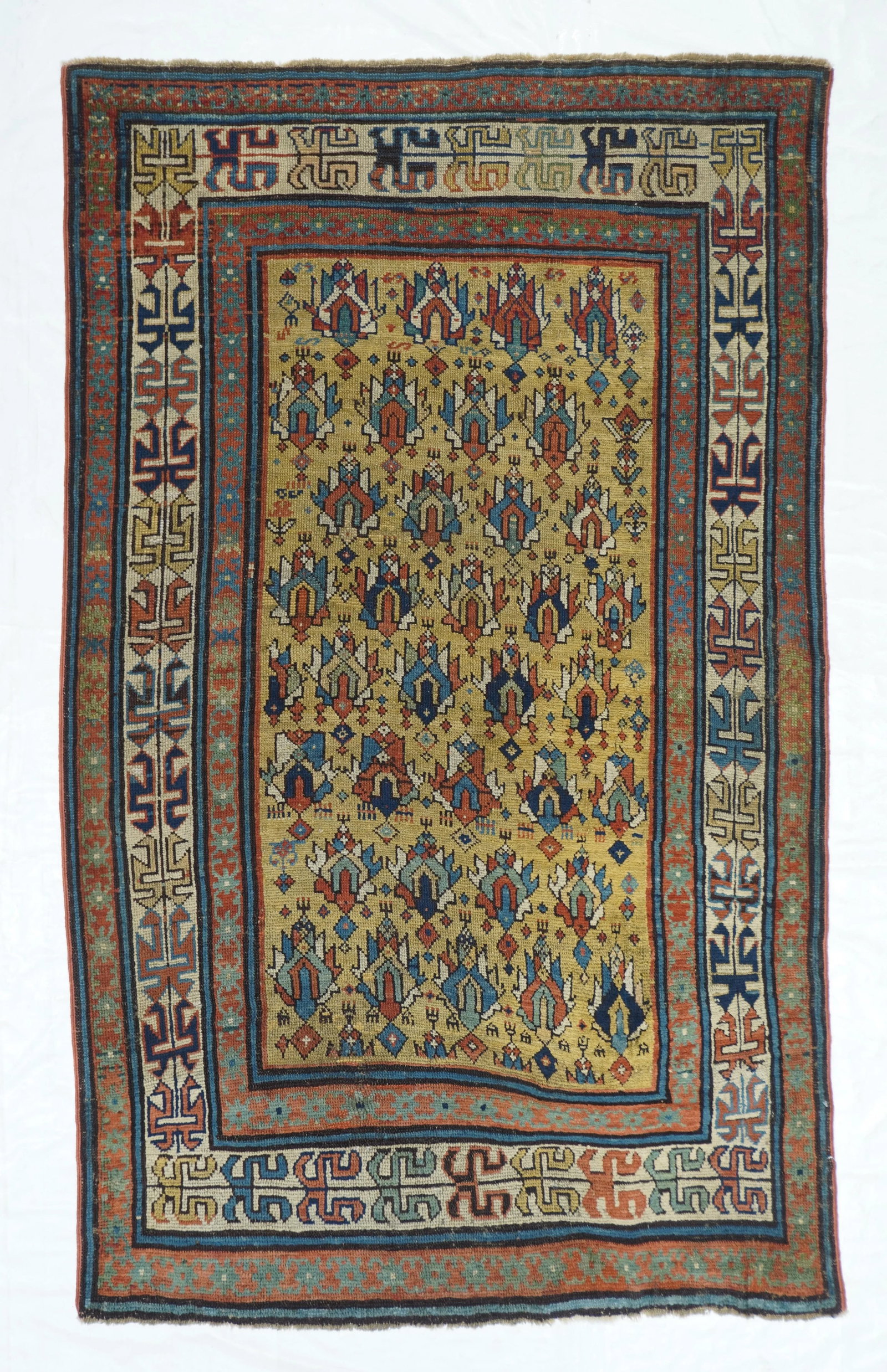 Antique Caucasian Rug 3'8'' X 5'10'' - 2