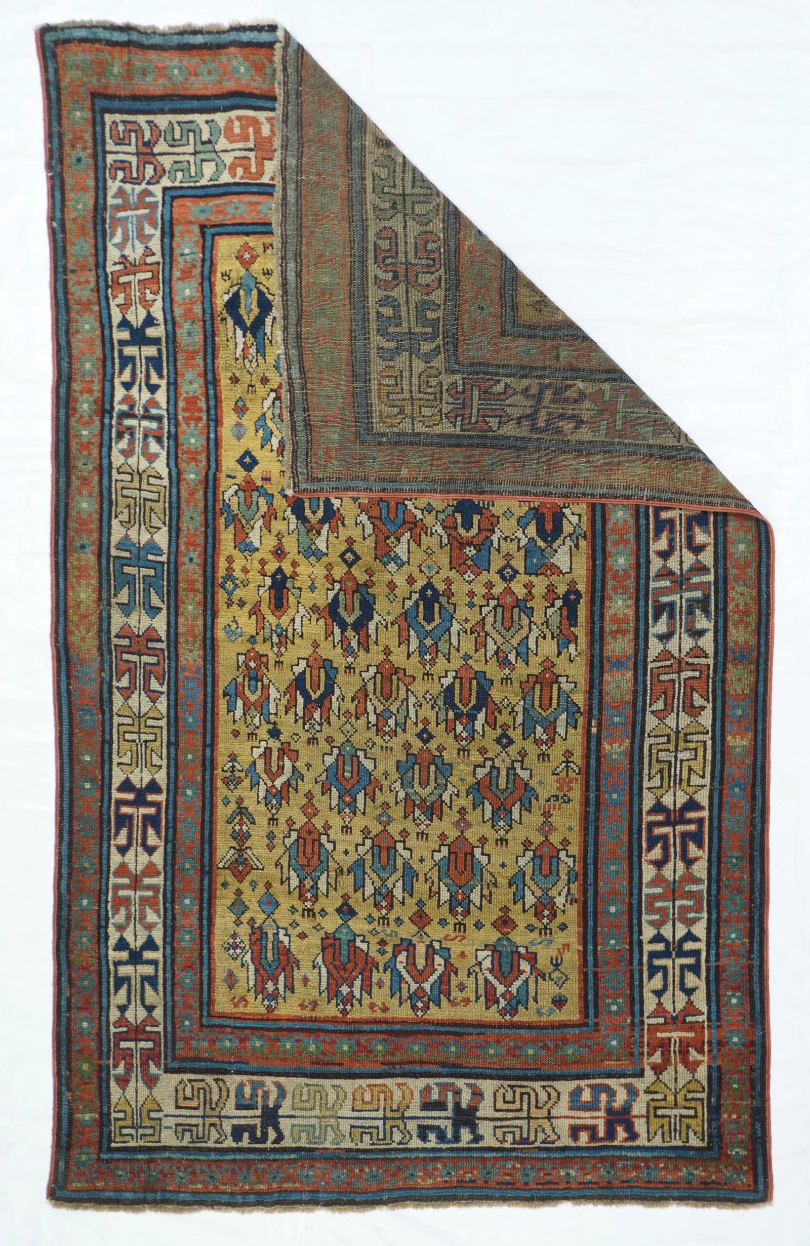 Antique Caucasian Rug 3'8'' X 5'10'' - 3
