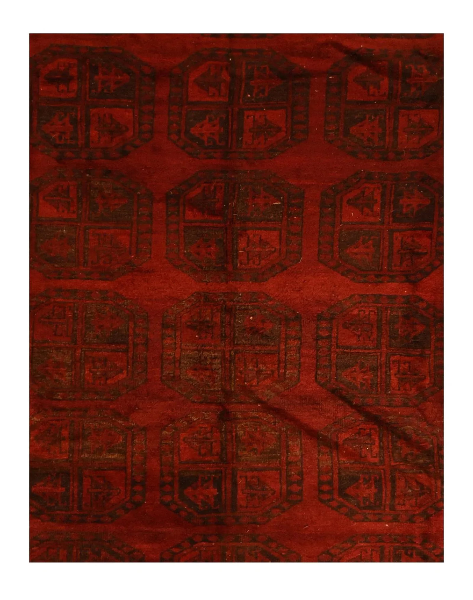 Vintage Afghan Bokara Tribal Rug - 2