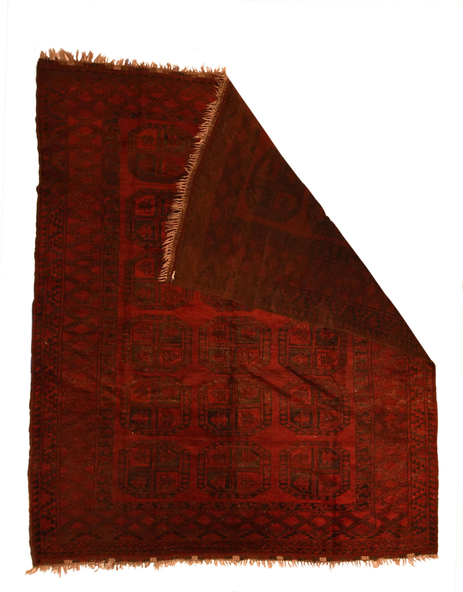 Vintage Afghan Bokara Tribal Rug - 3