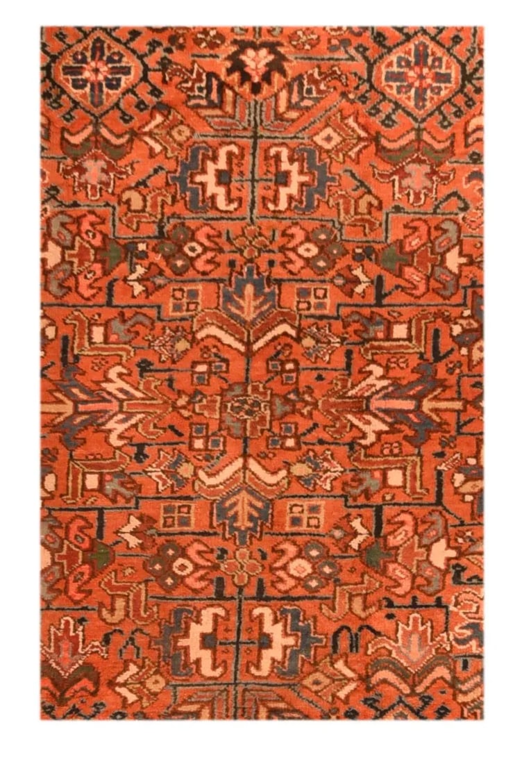 Hand Knotted Persian Heriz Wool Rug - 3