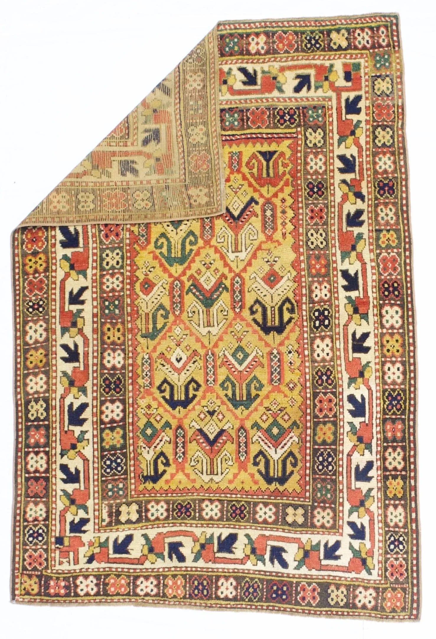 Late 19th Century Kazak Ganjeh Rug 4'1" X 6'0" - 2