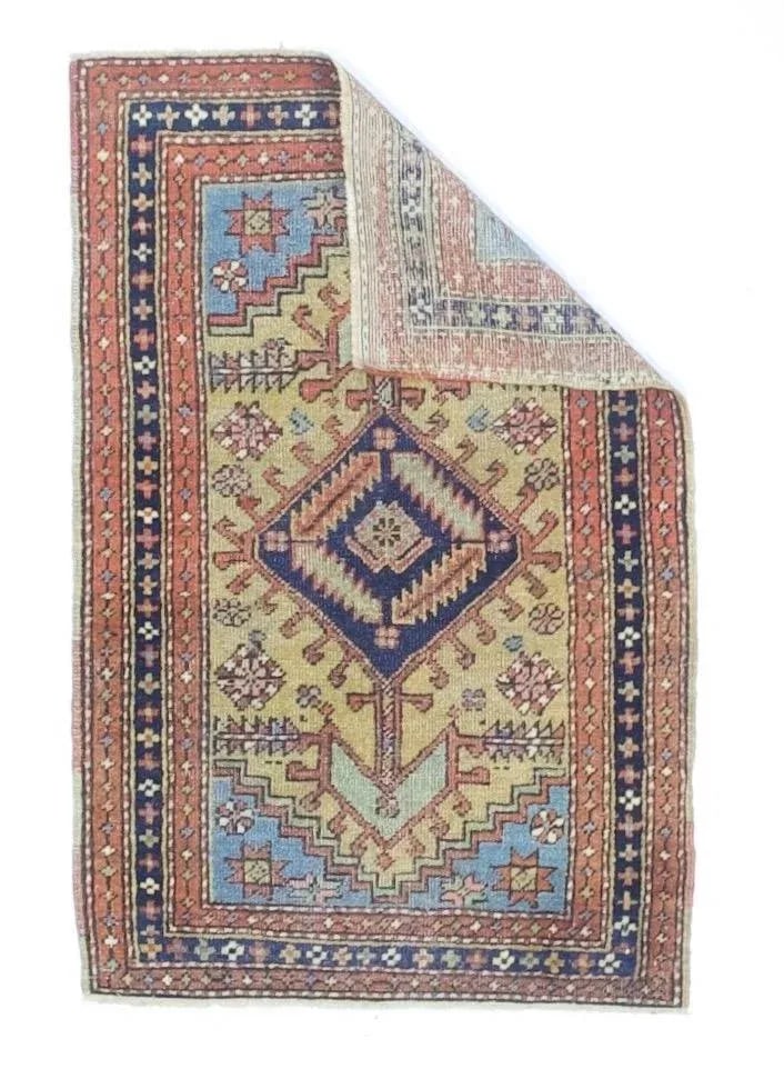 Early 20th Century Persian Heriz Rug 2'6" X 3'9" - 3