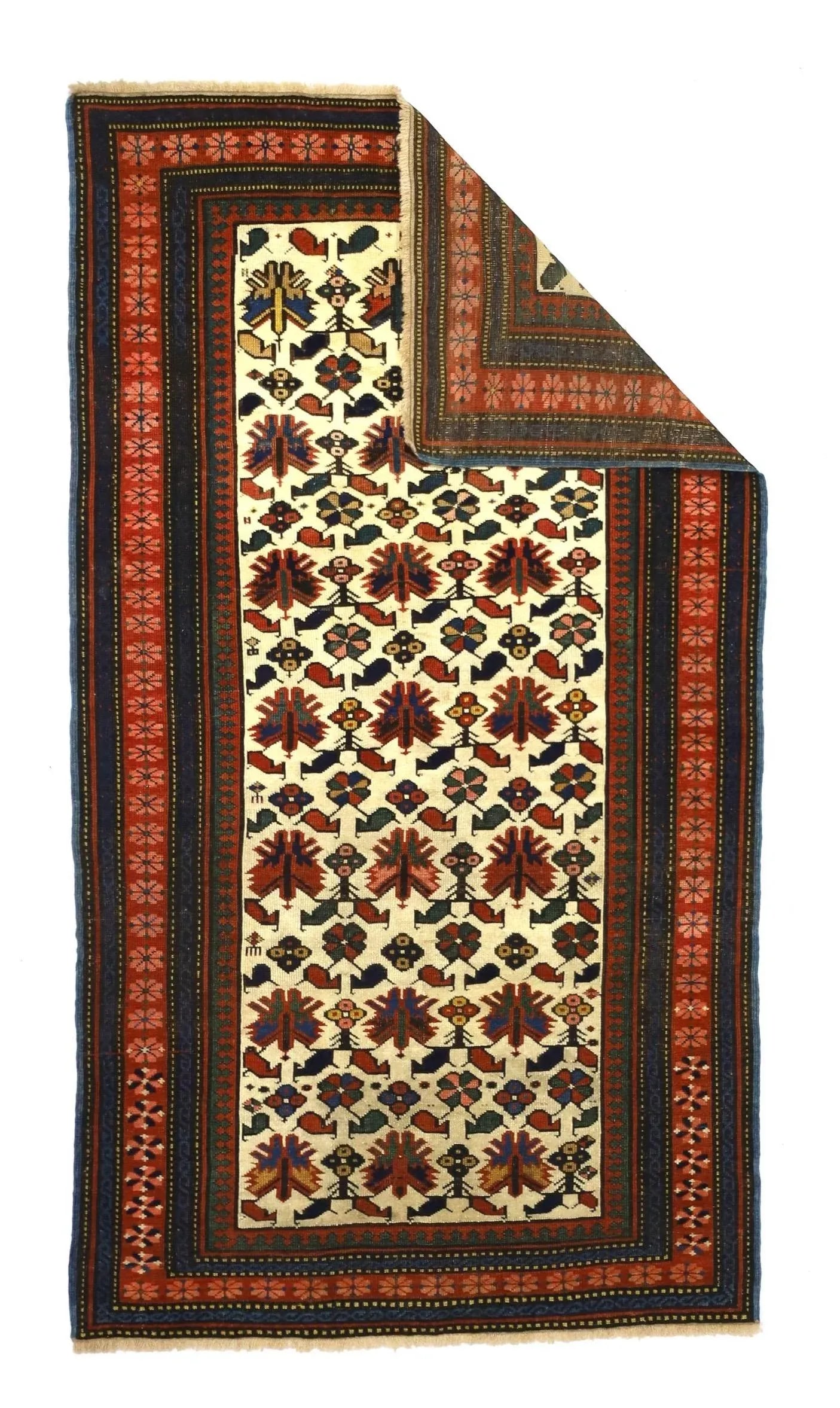 Late 19th Century Caucasian Kuba Rug 2'11" X 5'3" - 2