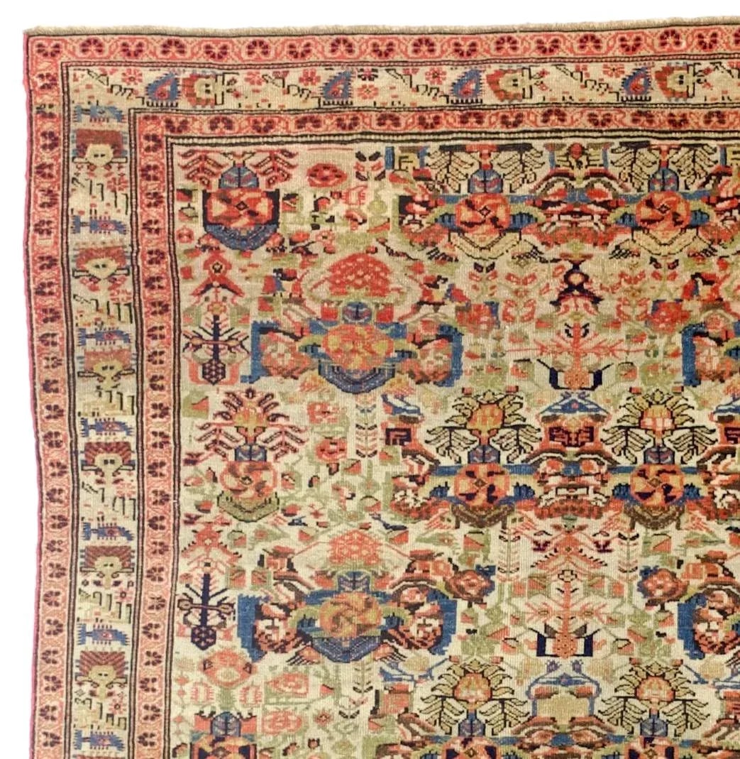 Late 19th Century Persian Farahan Zeleh Sultan Design Rug 3'11" X 6'3" - 4