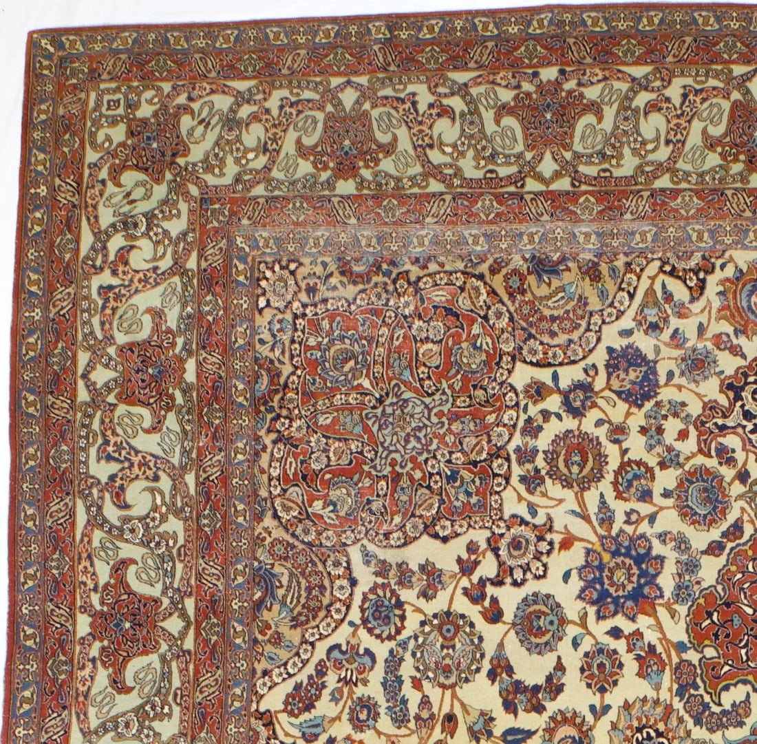 Antique Persian Isfahan Rug 10'0" X 15'2" - 3