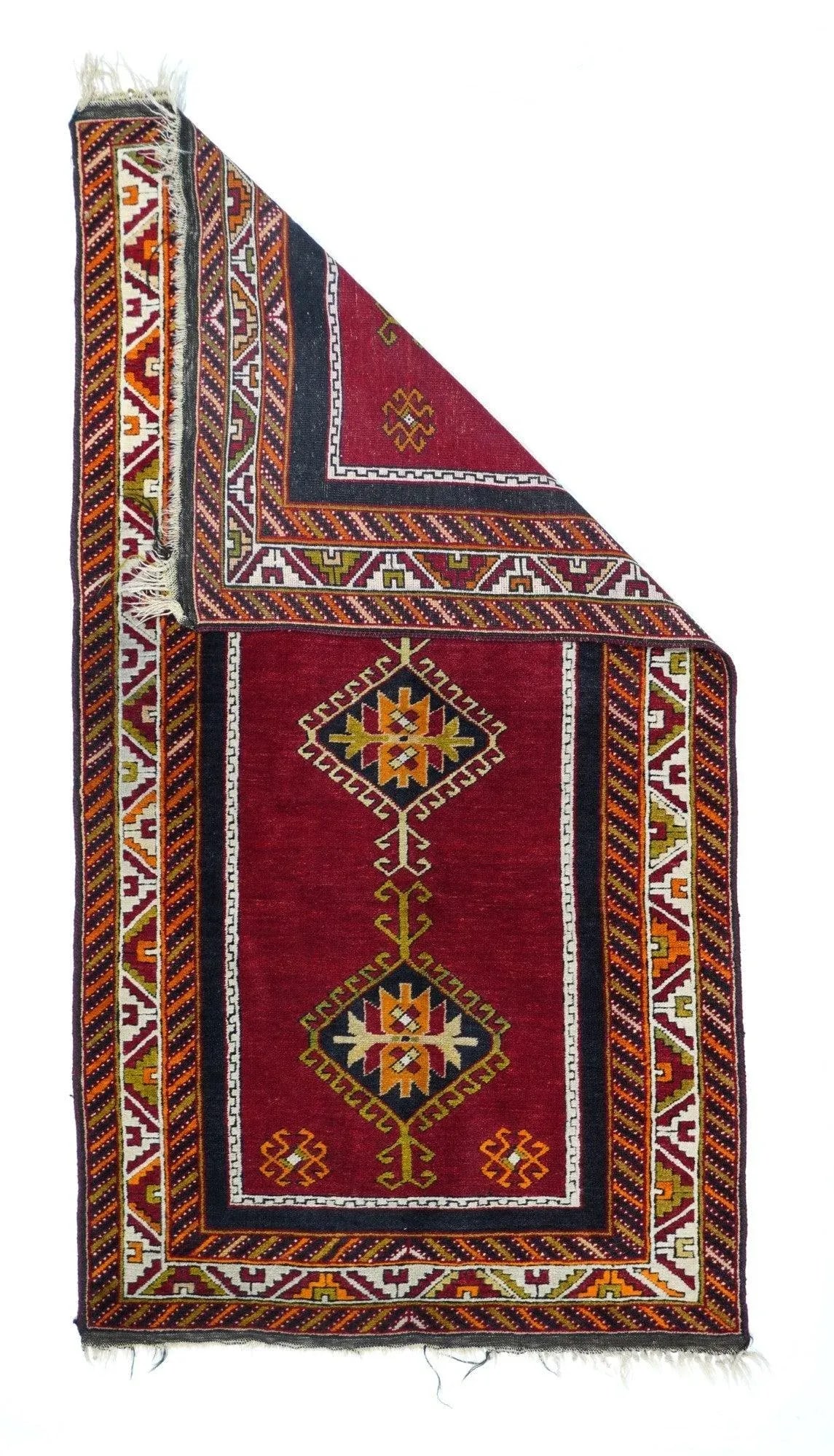 Fine Antique Turkish Tribal Wool Rug 3'3'' X 6'3'' - 2