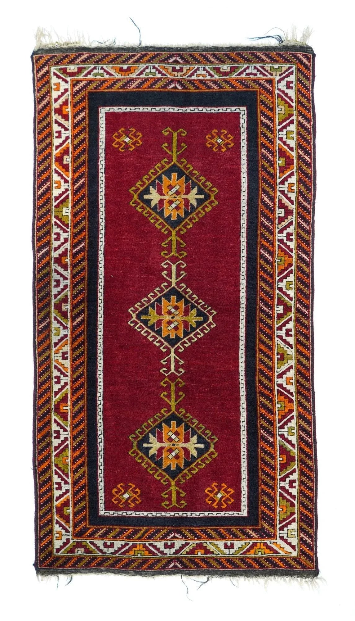 Fine Antique Turkish Tribal Wool Rug 3'3'' X 6'3'' - 3