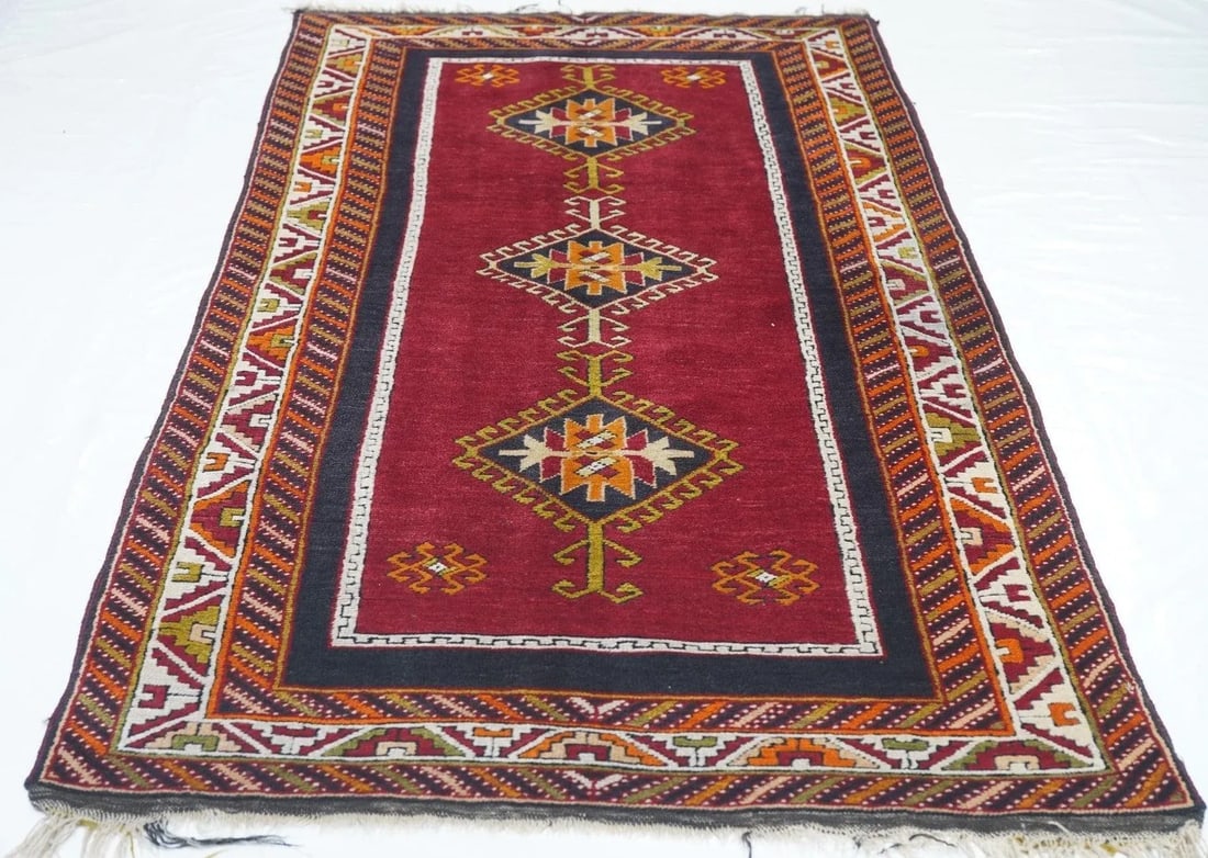 Fine Antique Turkish Tribal Wool Rug 3'3'' X 6'3'' - 9