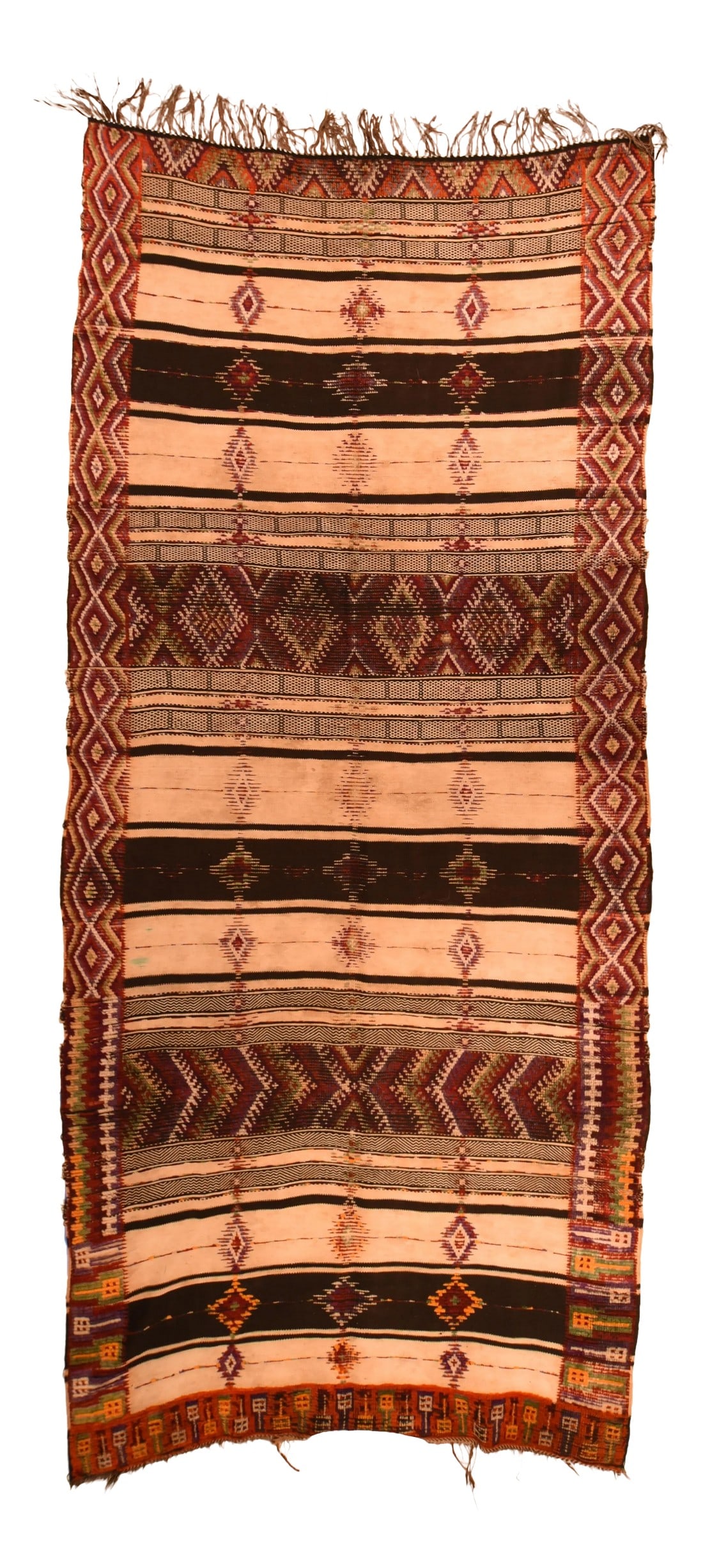 Vintage Moroccan Kilim Rug: Extremely Fine Vintage Moroccan Kilim 5'0'' x 10'10'' Morocco Condition: Alterations: Original Condition Unaltered Imperfections: Some Imperfections Condition Notes: Good Condition Dimensions: