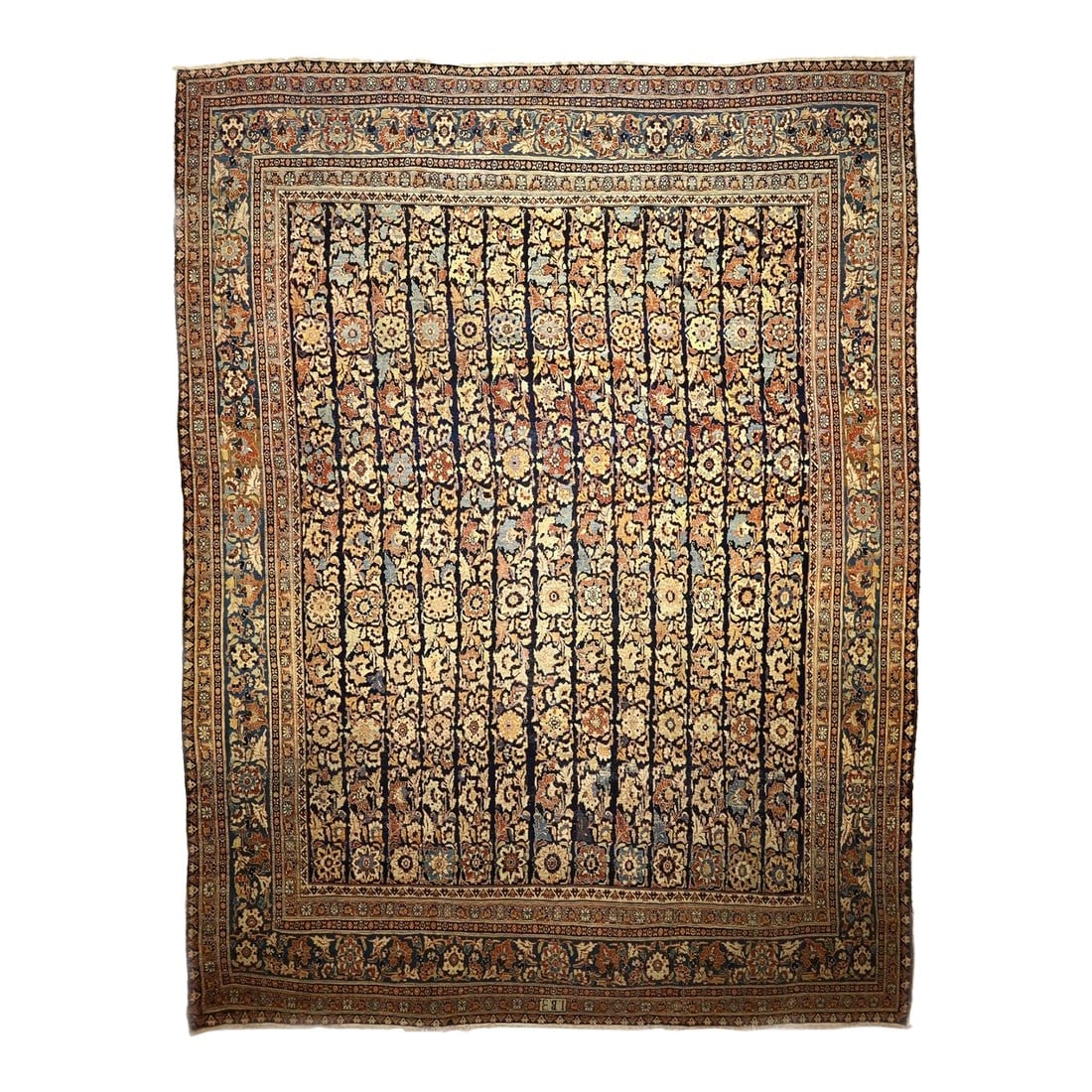 Antique Persian Haji Jalili Tabriz Rug 10'6" X 13'9": Antique Persian Haji Jalili Tabriz Rug 10'6" x 13'9". The well-woven to finely knotted 1890 to 1910 pieces woven in the eponymous workshop or its copyists, in Tabriz, in formats ranging from