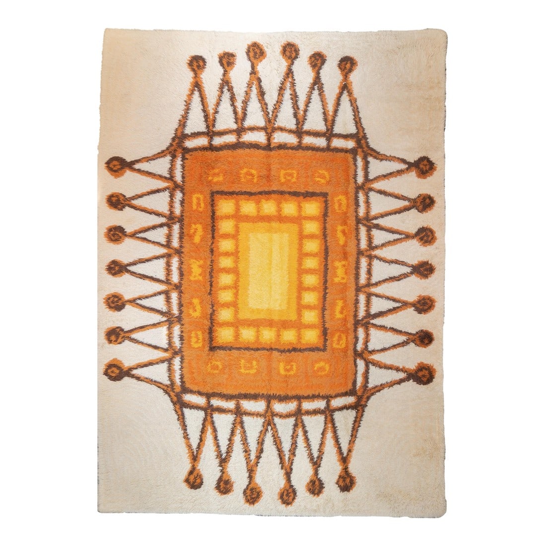 Moroccan Wool Rug 8'1'' X 11'4'': Moroccan Wool Rug 8'1'' x 11'4''. Comprising both the nomadic Berber rugs of the Atlas Mountains, with very thick piles, coarse knotting and limited palettes, and the more colorful, coarse to