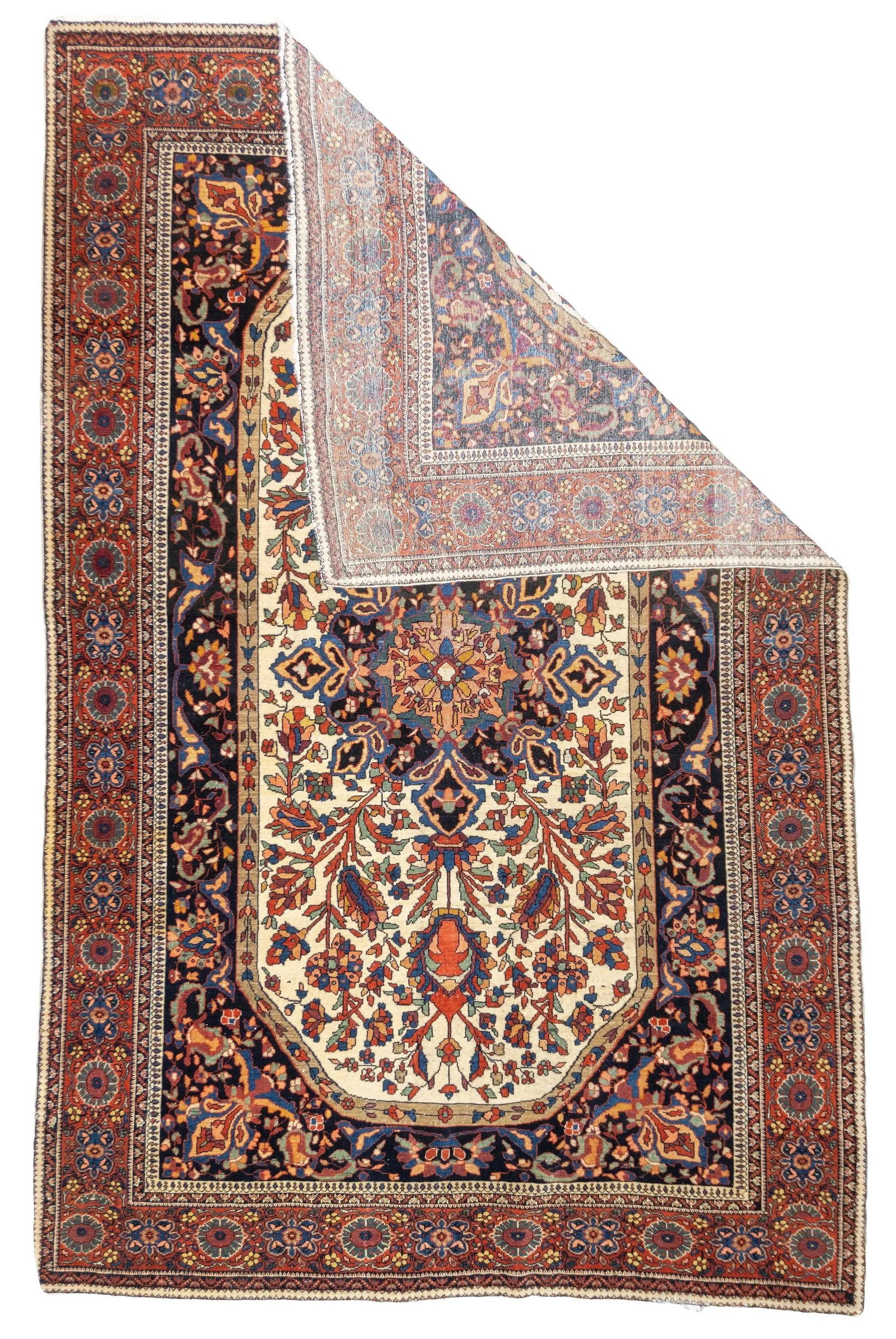 Antique Persian Farahan Sarouk Rug 4'6'' X 6'7'' - 2