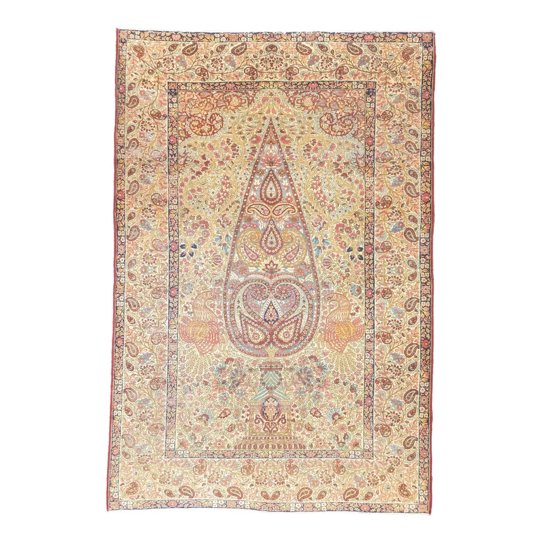 Antique Persian Lavar Kerman Rug 4'8'' X 7'0": Antique Persian Lavar Kerman Rug 4'8'' x 7'0". A trade term applied to better quality pre-WWI Kermans. "˜Laver' is corruption of "˜Ravar', a town near Kerman city, reputed to have woven