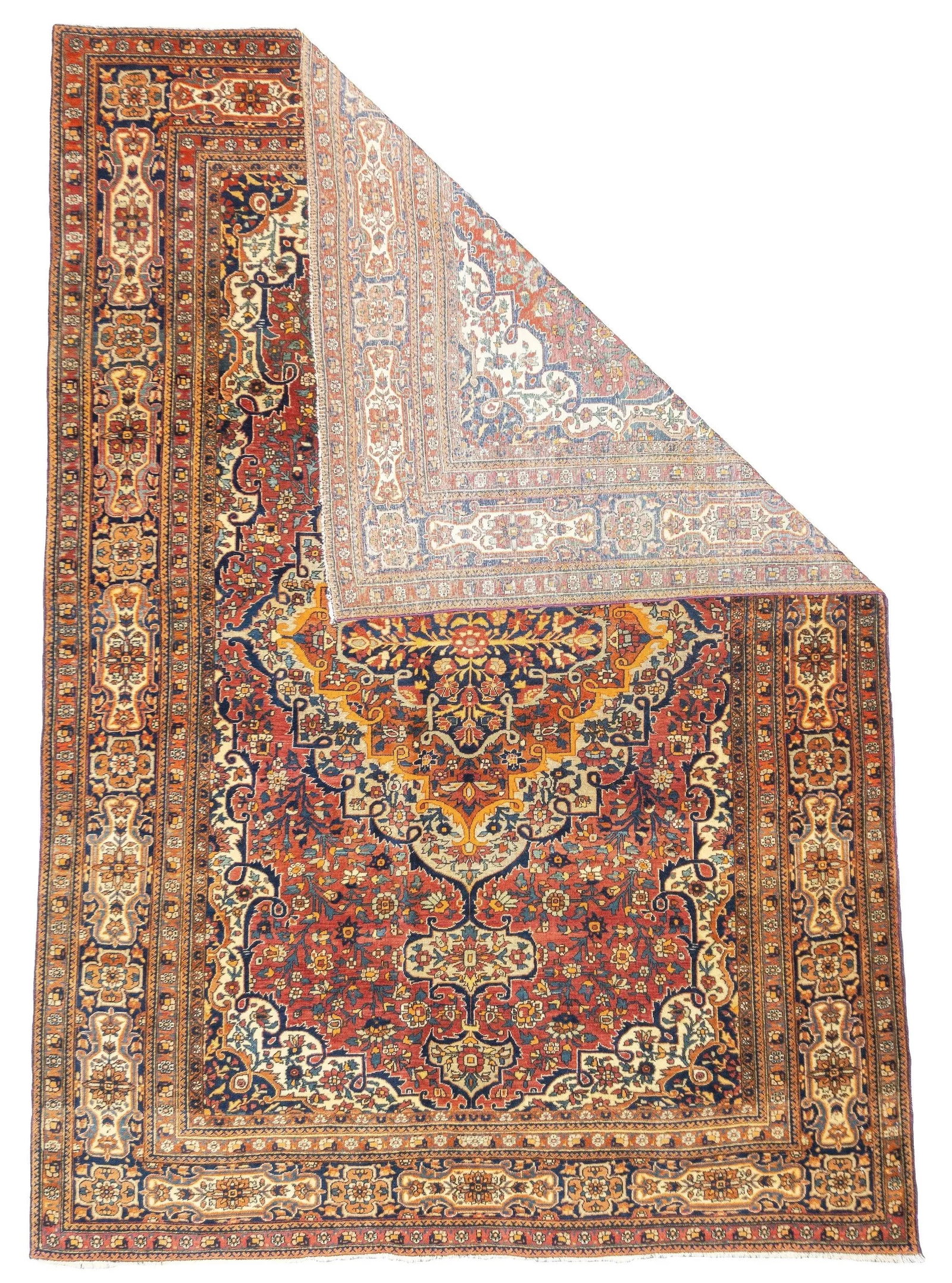 Antique Persian Mohtasham Kashan Rug 4'6'' X 6'6'' - 2