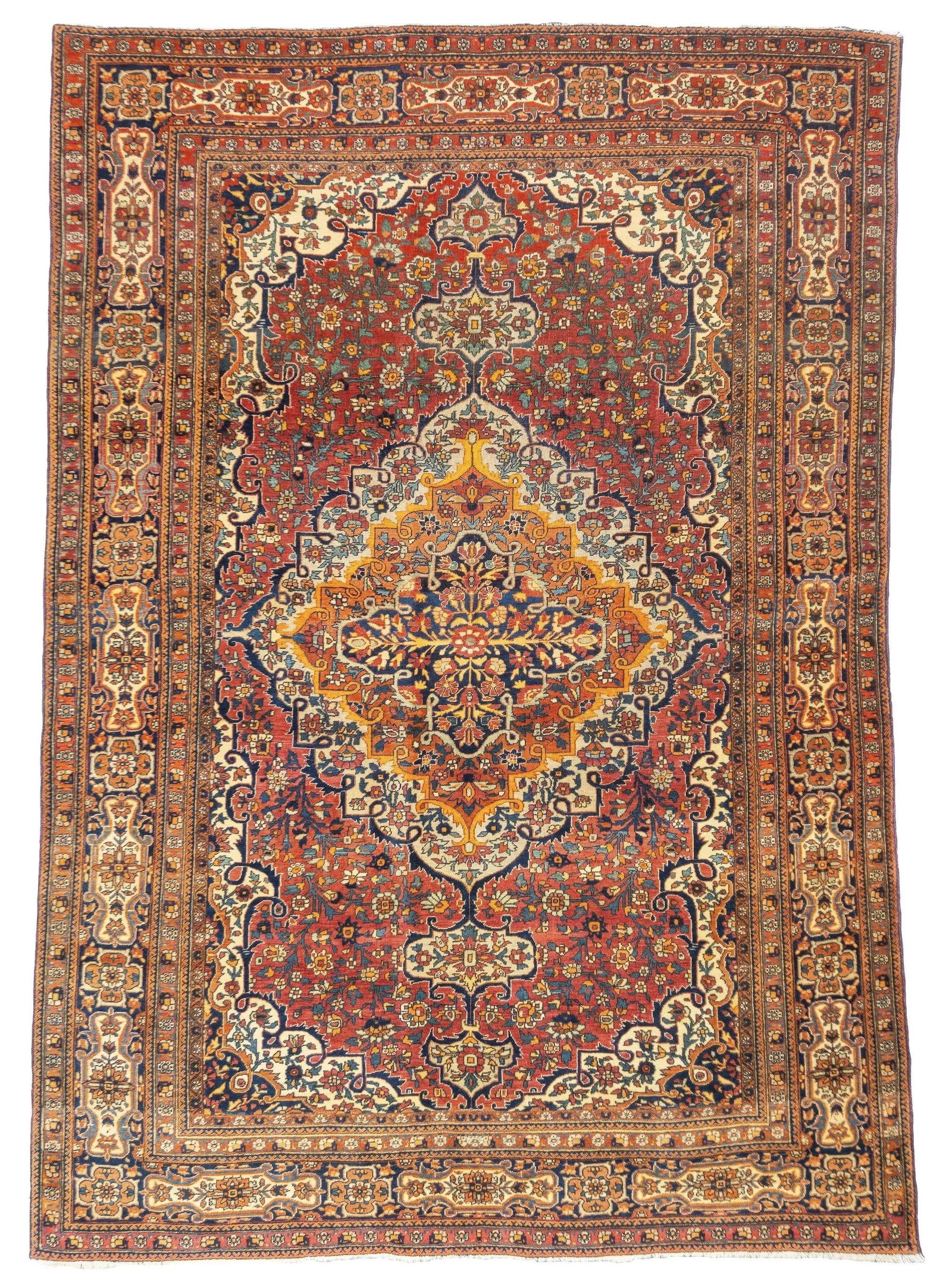 Antique Persian Mohtasham Kashan Rug 4'6'' X 6'6'' - 4