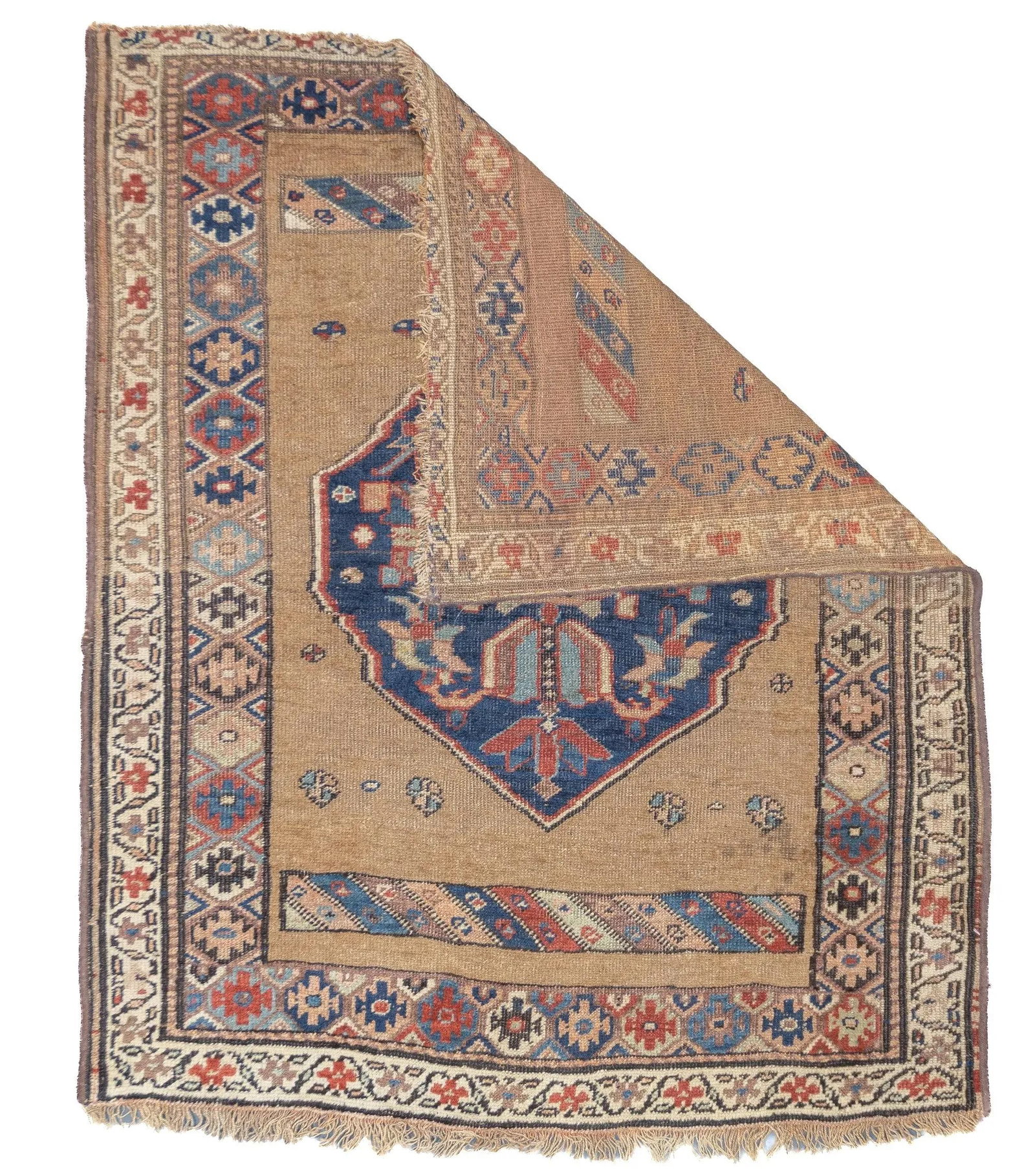 Antique Persian Bijar Wool Foundation Rug 3'7'' X 4'4'' - 2