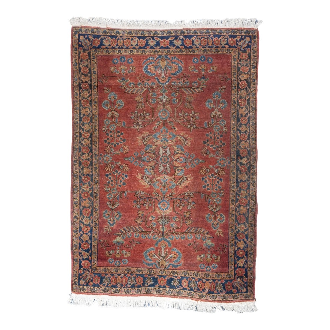 Antique Persian Mohajeran Sarouk Rug 3'3'' X 4'8'': Antique Persian Mohajeran Sarouk Rug 3'3'' x 4'8''. Mohajeran is a village in the larger Sarouk district, reputed, especially in the pre-WWII period, to have woven the best quality Sarouks, often on