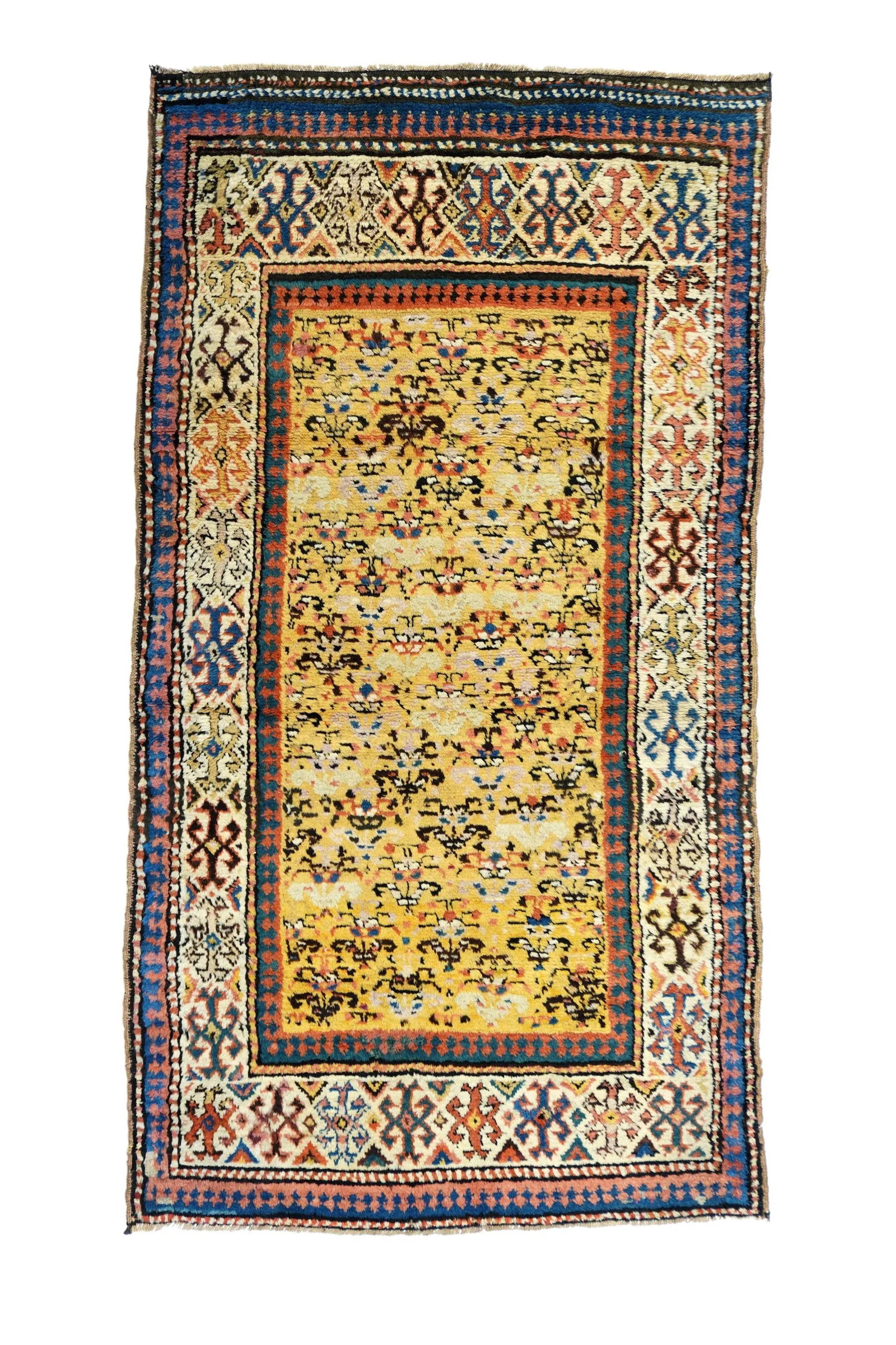 Antique Ivory Caucasian Area Rug - 2