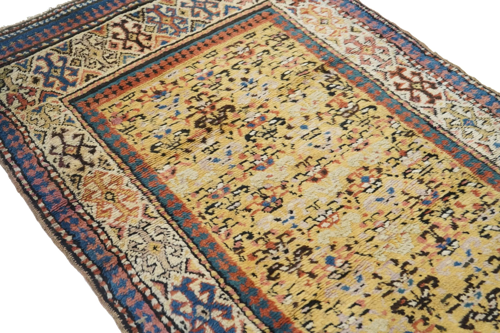 Antique Ivory Caucasian Area Rug - 4