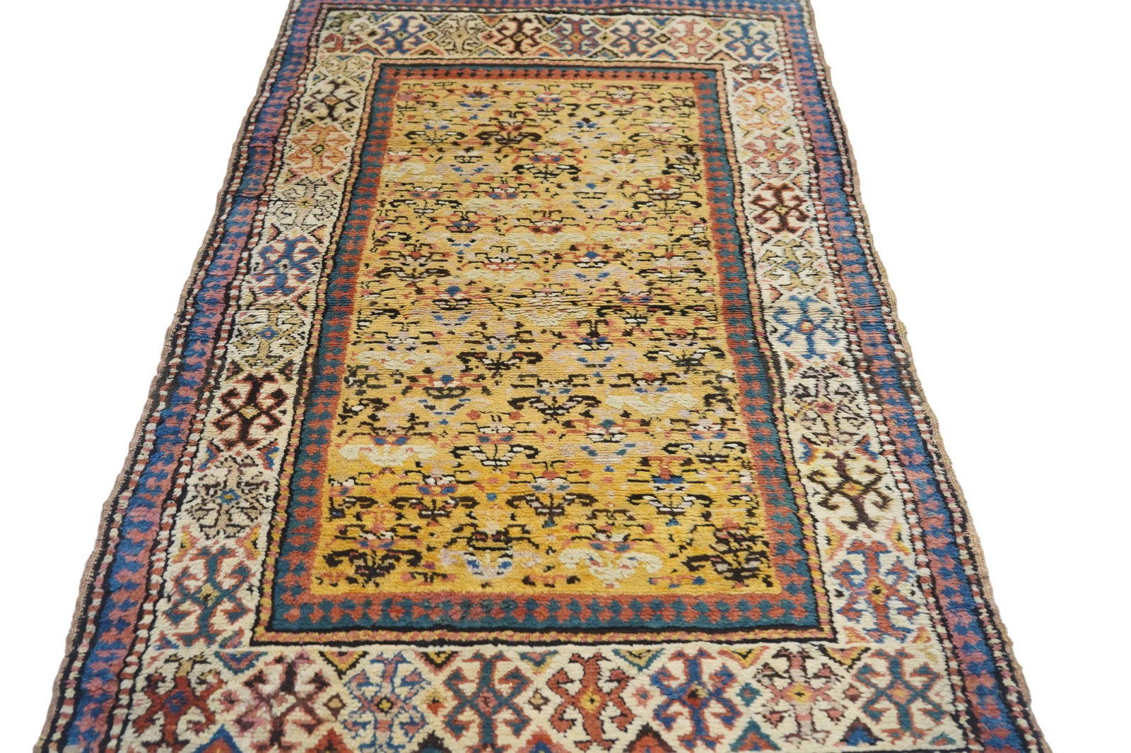 Antique Ivory Caucasian Area Rug - 8