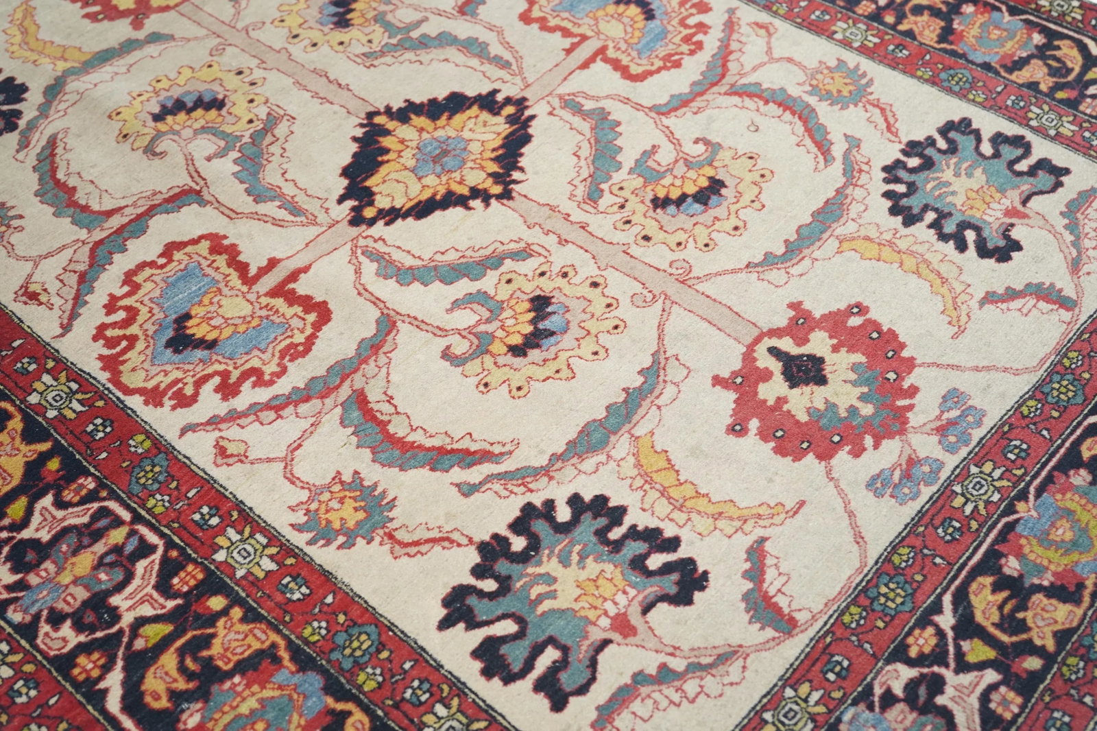 Vintage Red Farahan Persian Area Rug - 9