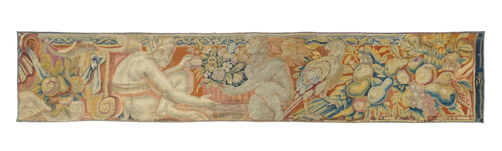 Antique Red Belgian Tapestry Area Rug - 3