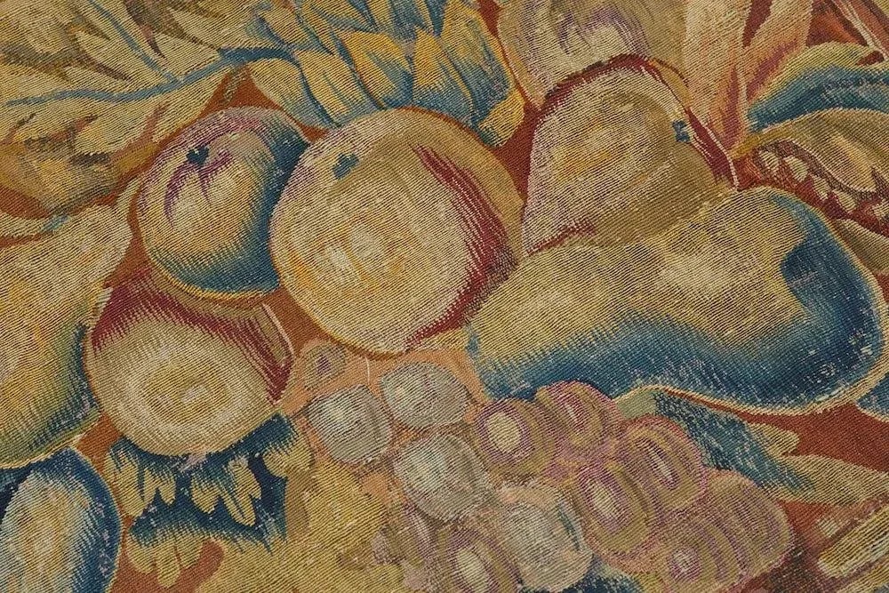 Antique Red Belgian Tapestry Area Rug - 6