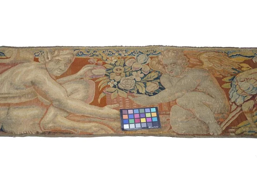 Antique Red Belgian Tapestry Area Rug - 7