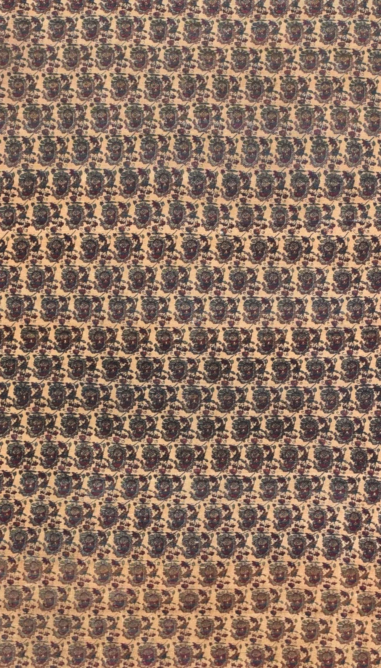 Antique Brown Lavar Kerman Persian Area Rug - 3