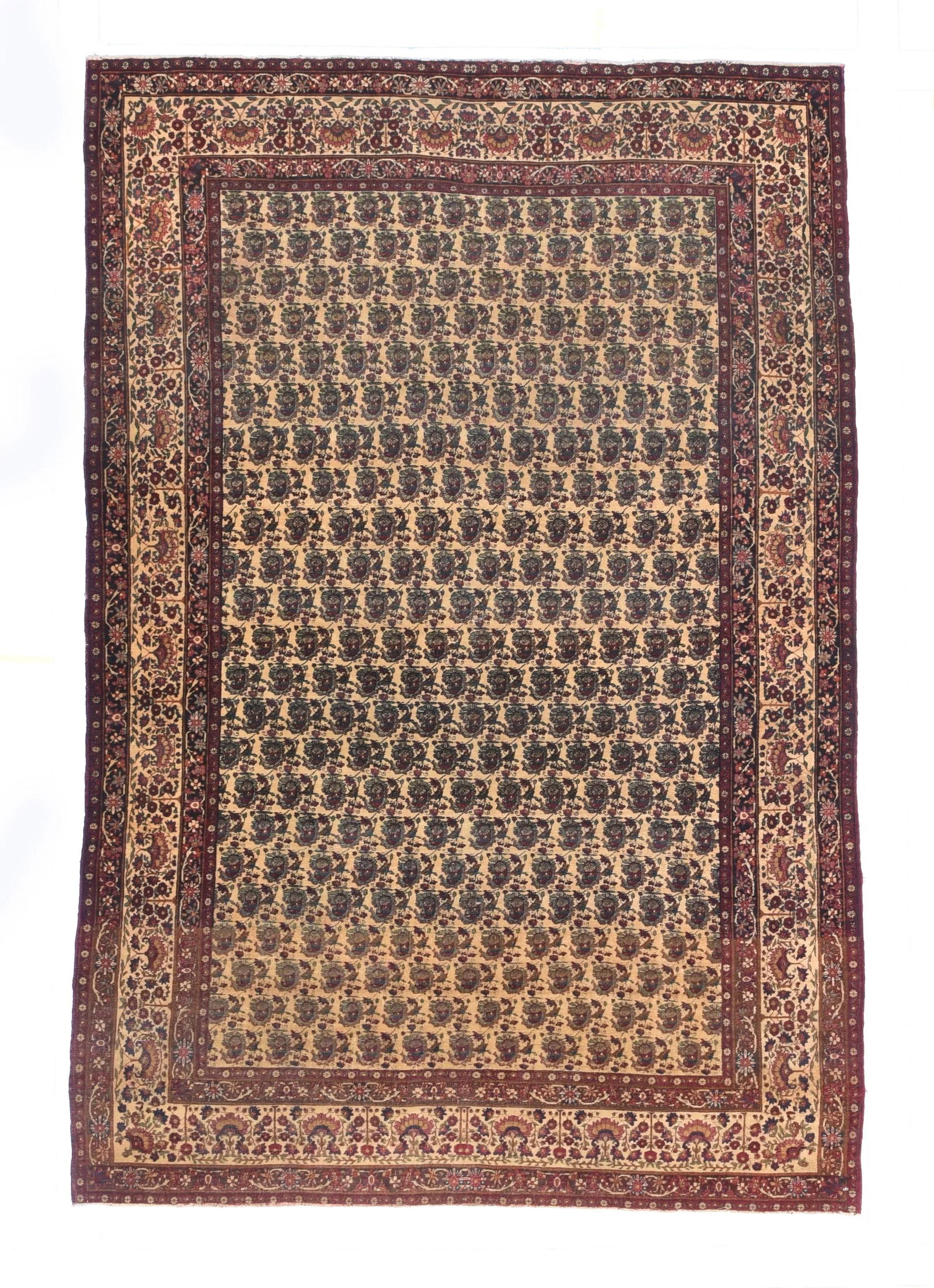 Antique Brown Lavar Kerman Persian Area Rug - 4