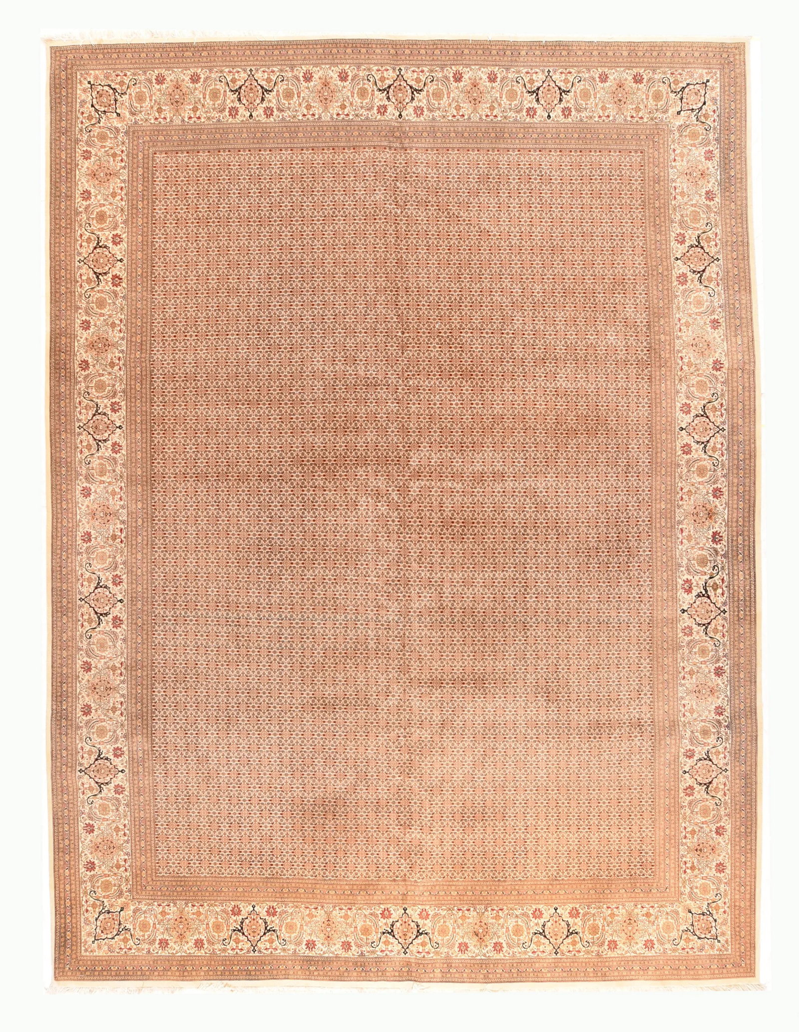 1970s Rust Tabriz Persian Area Rug - 4