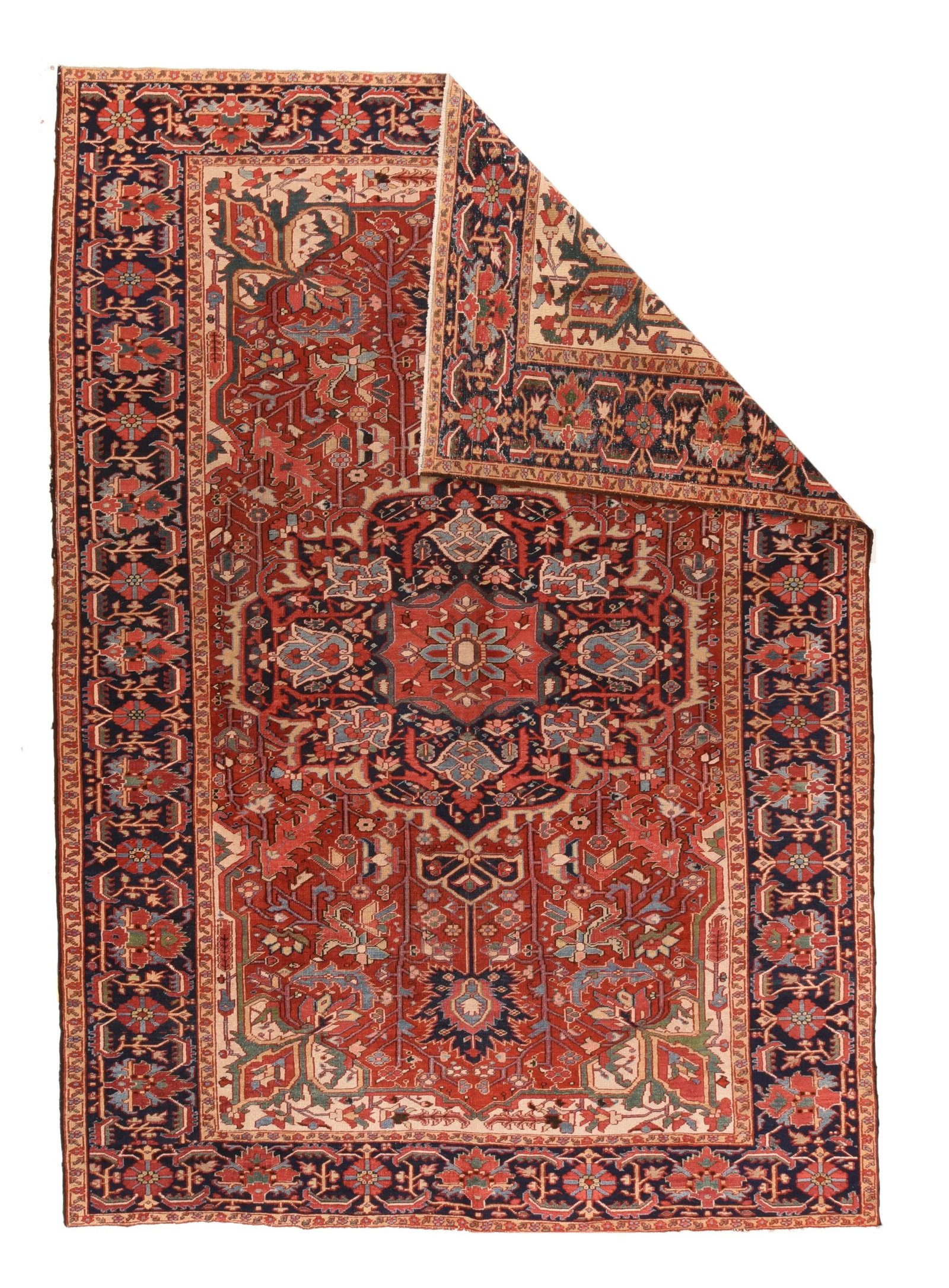 Antique Red Heriz Persian Area Rug - 2