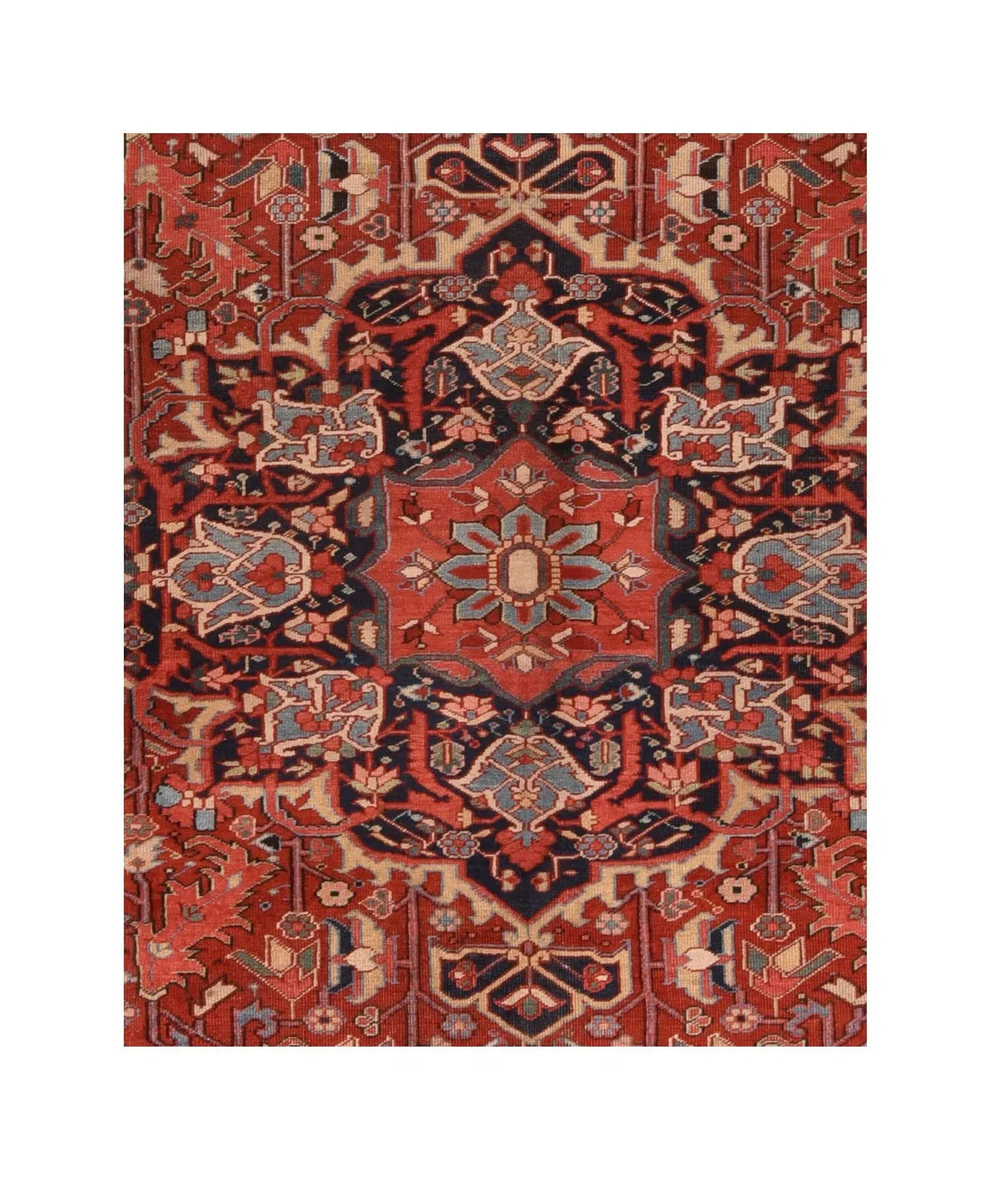 Antique Red Heriz Persian Area Rug - 3
